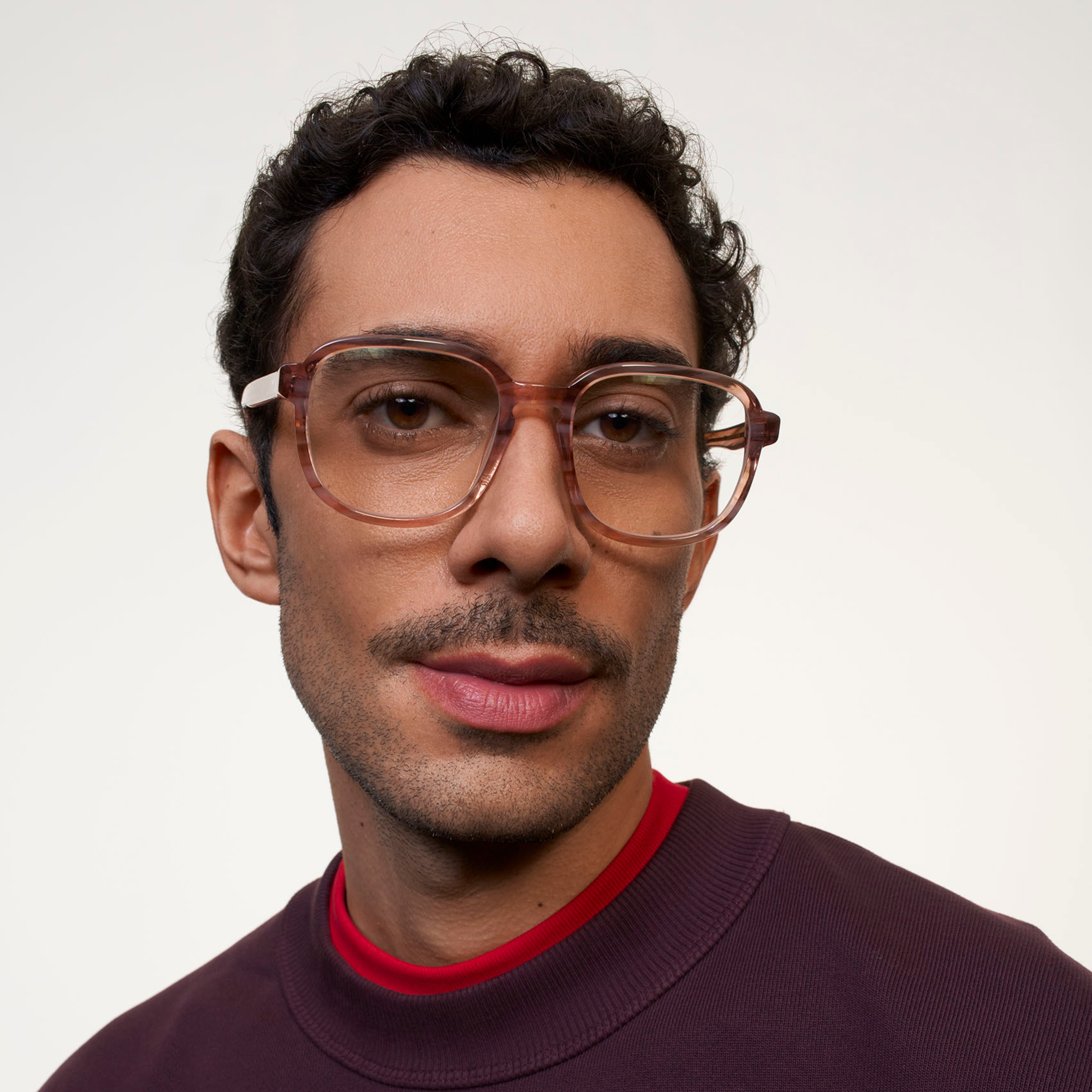 Ace & Tate Glasses | Square Acetate in Beige, Orange