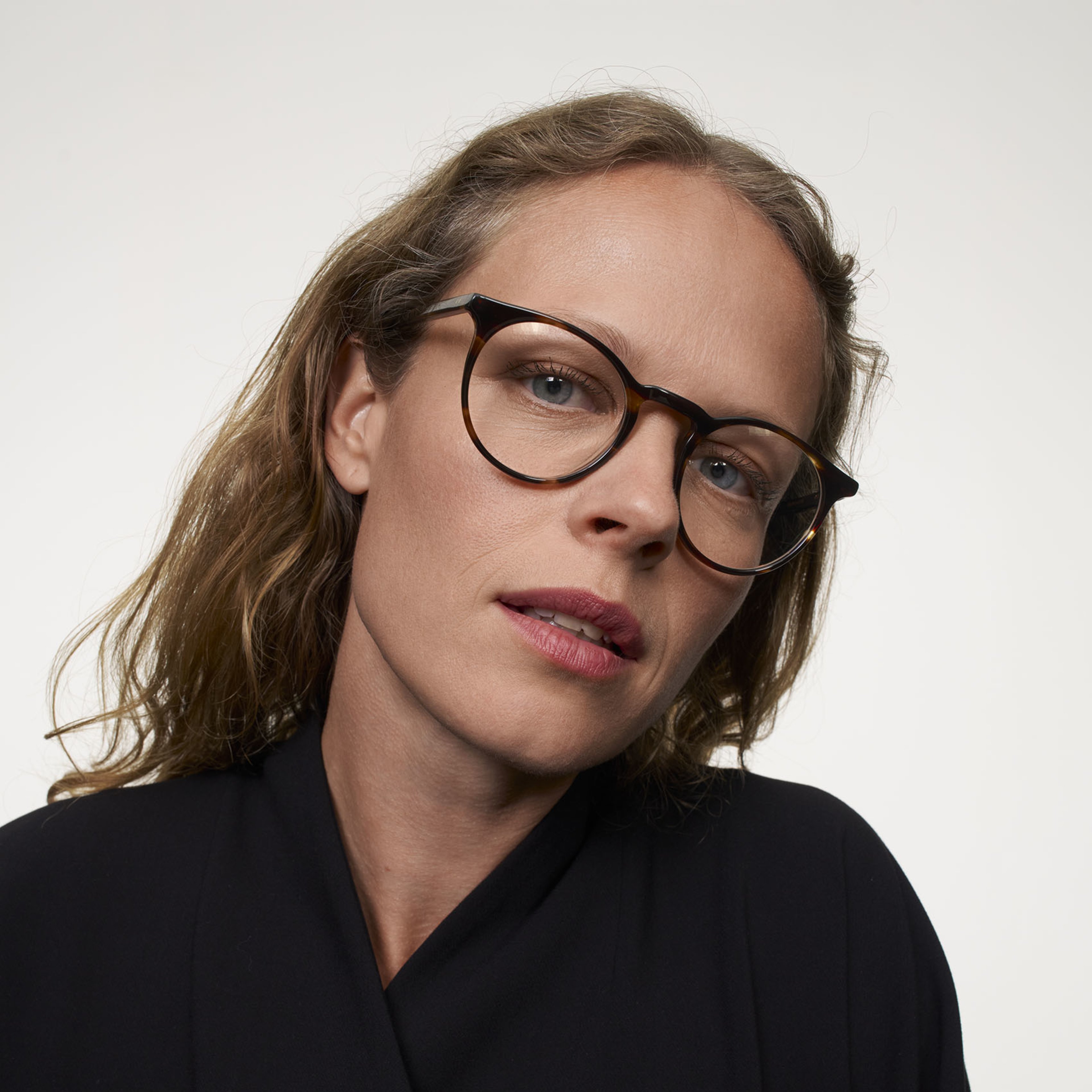 Ace & Tate Glasses | Round Acetate in Brown, Orange