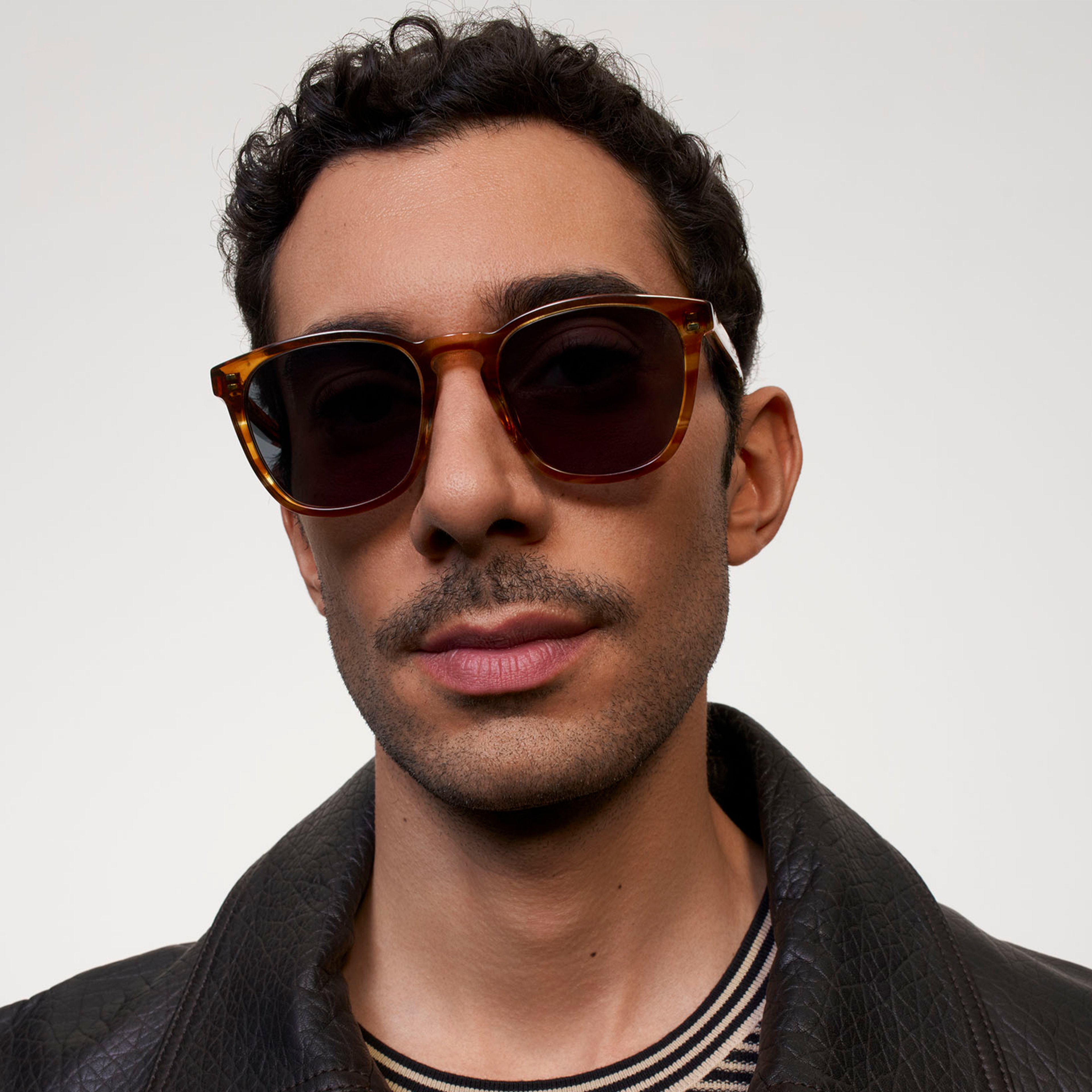 Ace & Tate Sunglasses | Square Acetate in Brown, Orange