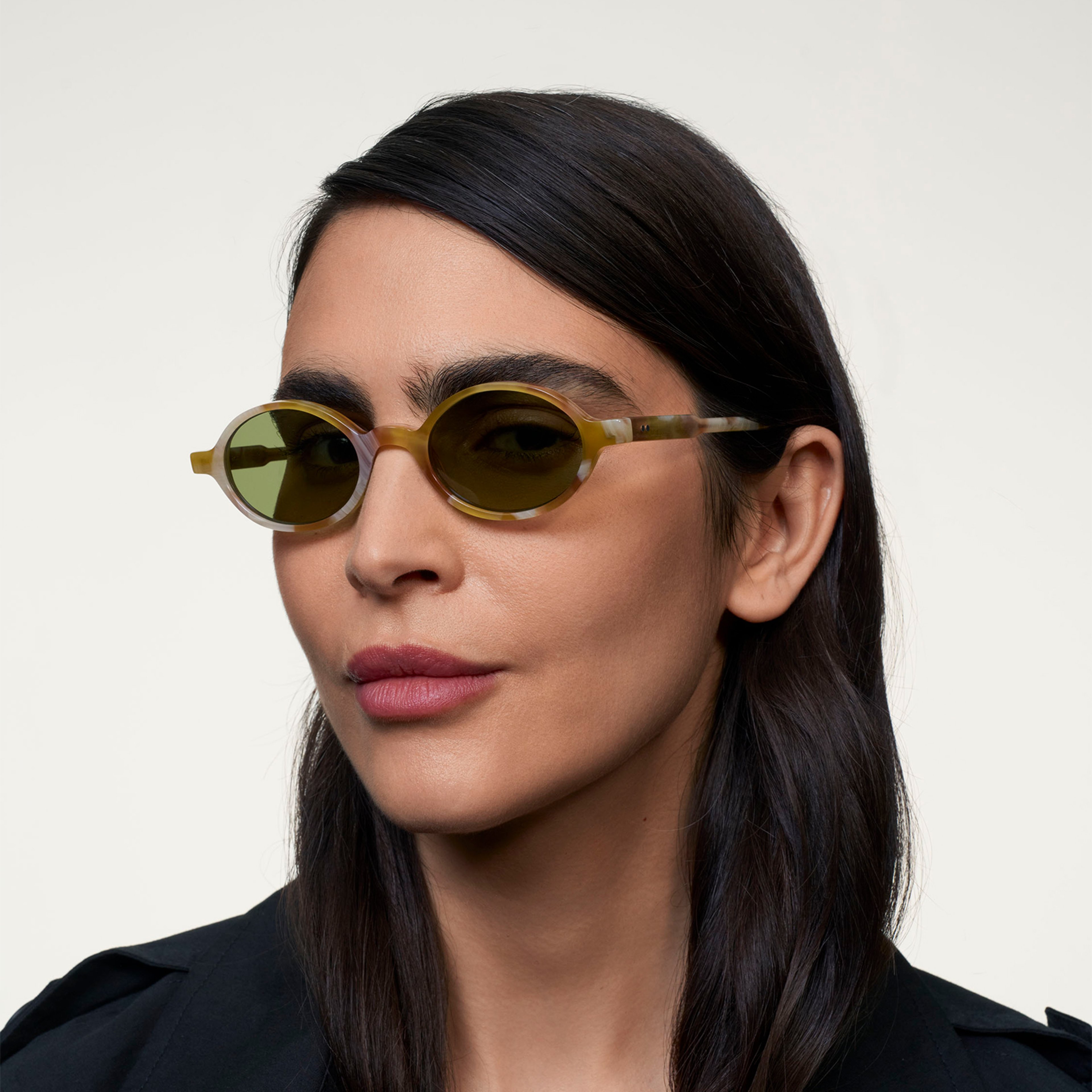 Ace & Tate Sunglasses | Round Acetate in Orange, White, Yellow