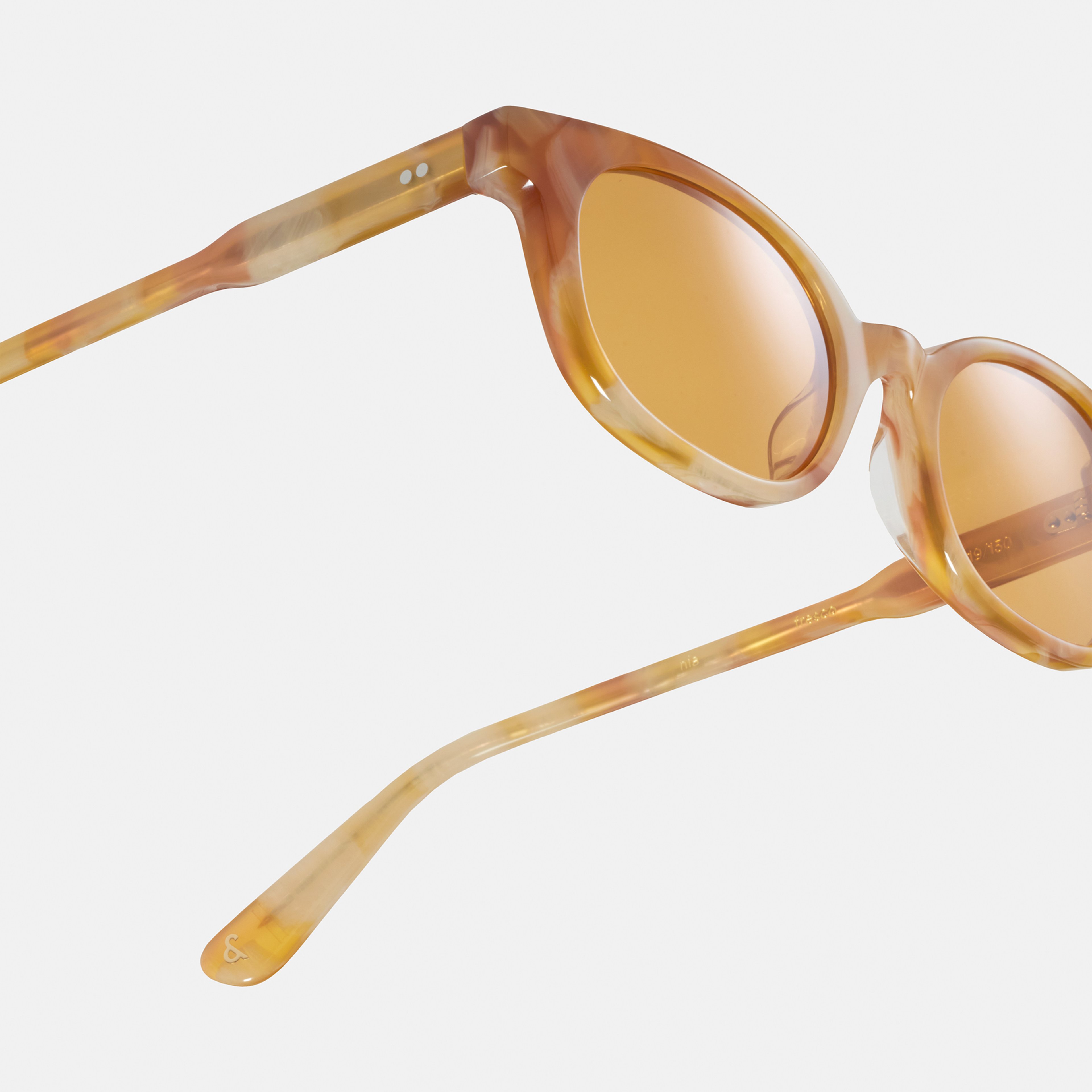 Ace & Tate Sunglasses | Round Acetate in Orange, White, Yellow