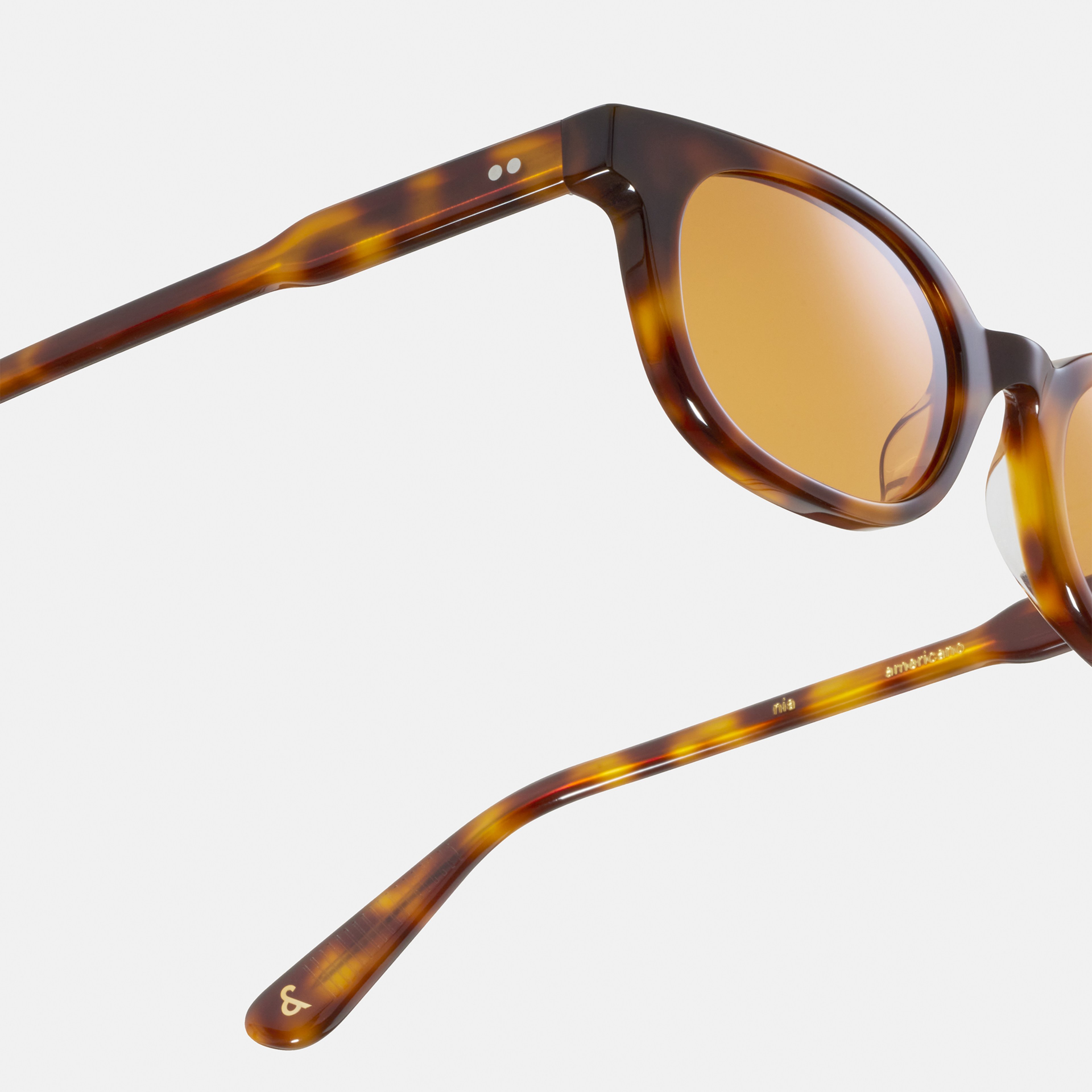 Ace & Tate Gafas de sol | Redonda Acetato in Negro, Marrón