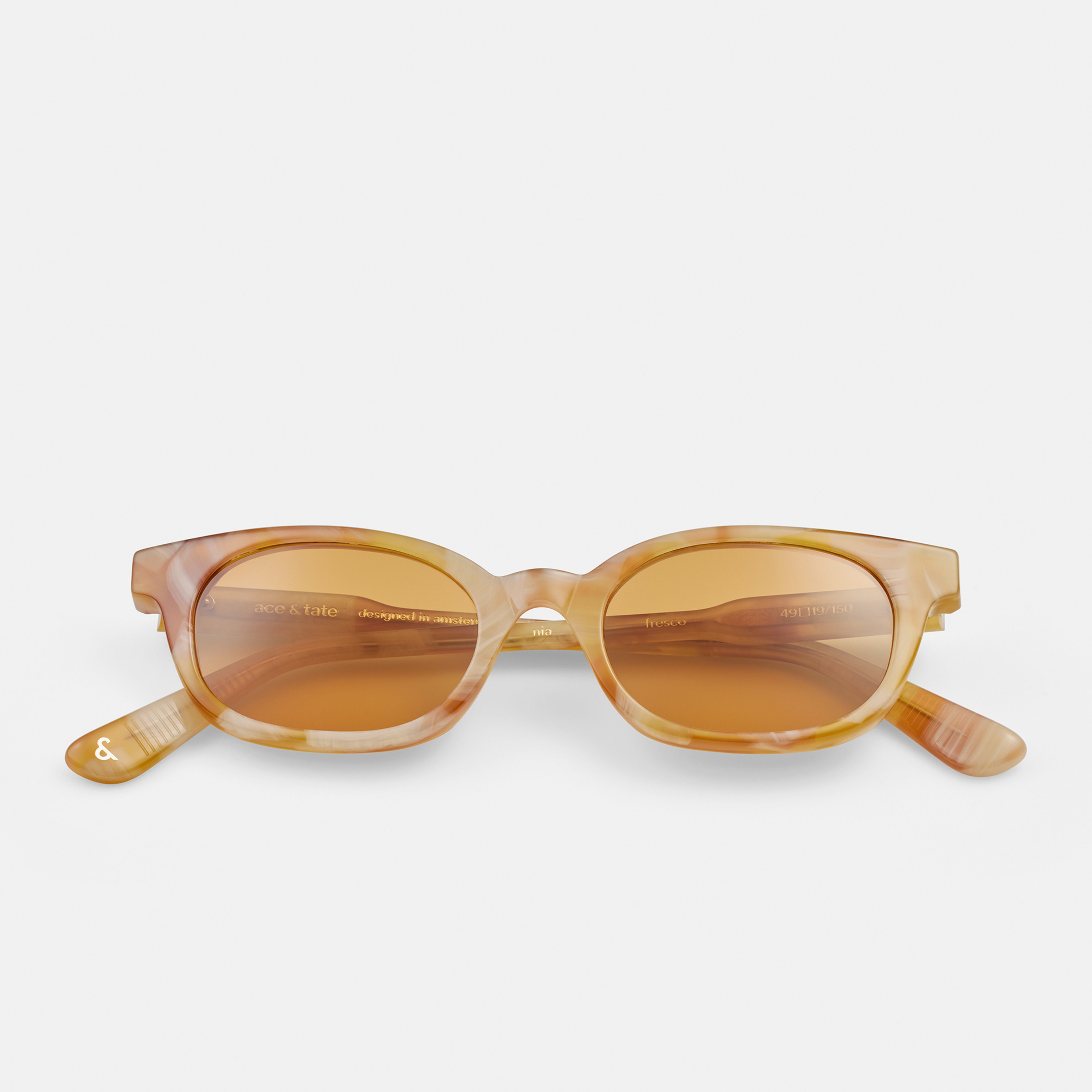 Ace & Tate Sunglasses | Round Acetate in Orange, White, Yellow