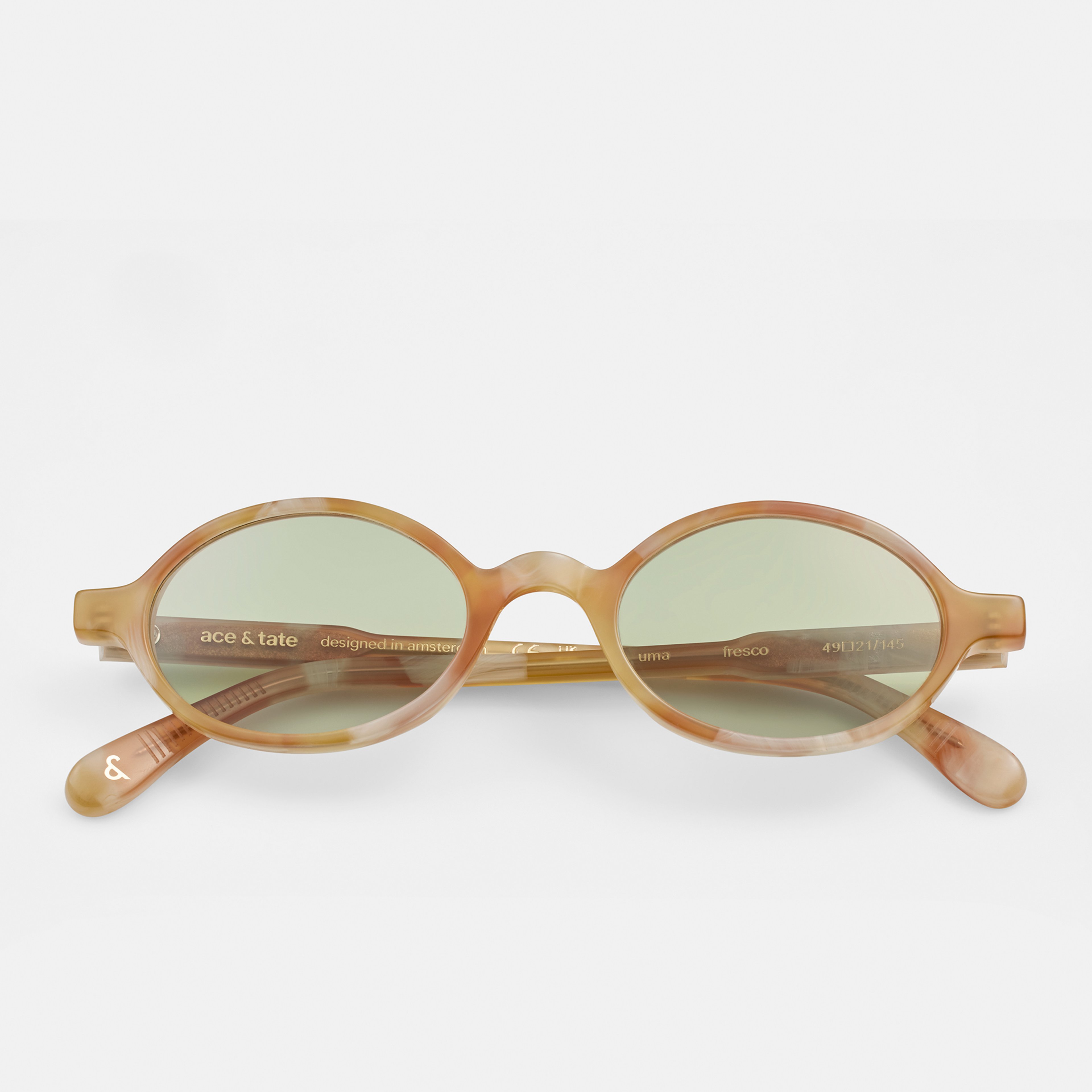 Ace & Tate Sunglasses | Round Acetate in Orange, White, Yellow