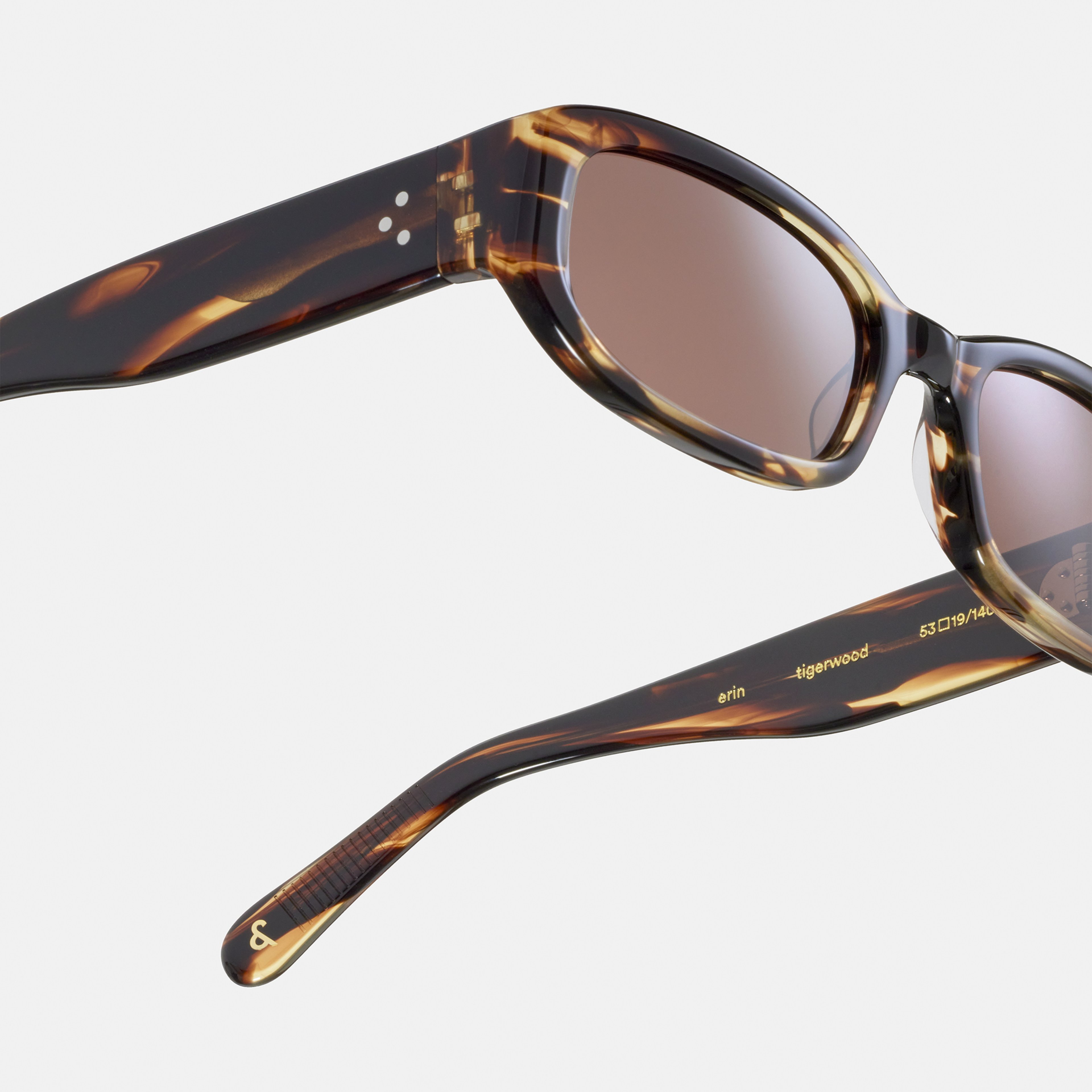 Ace & Tate Sunglasses | Rectangle Acetate in Brown, Orange