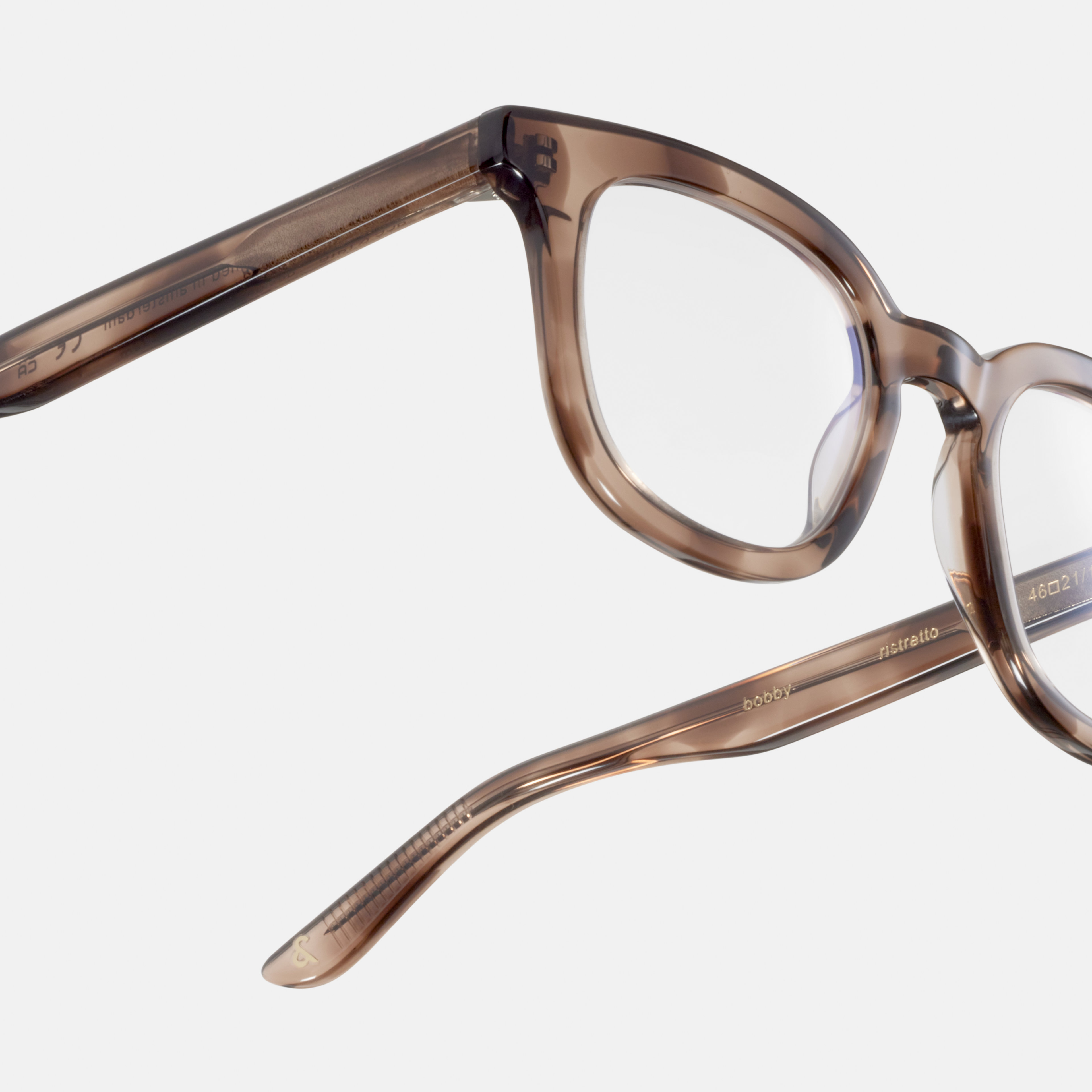 Ace & Tate Glasses | Square Acetate in Beige, Brown