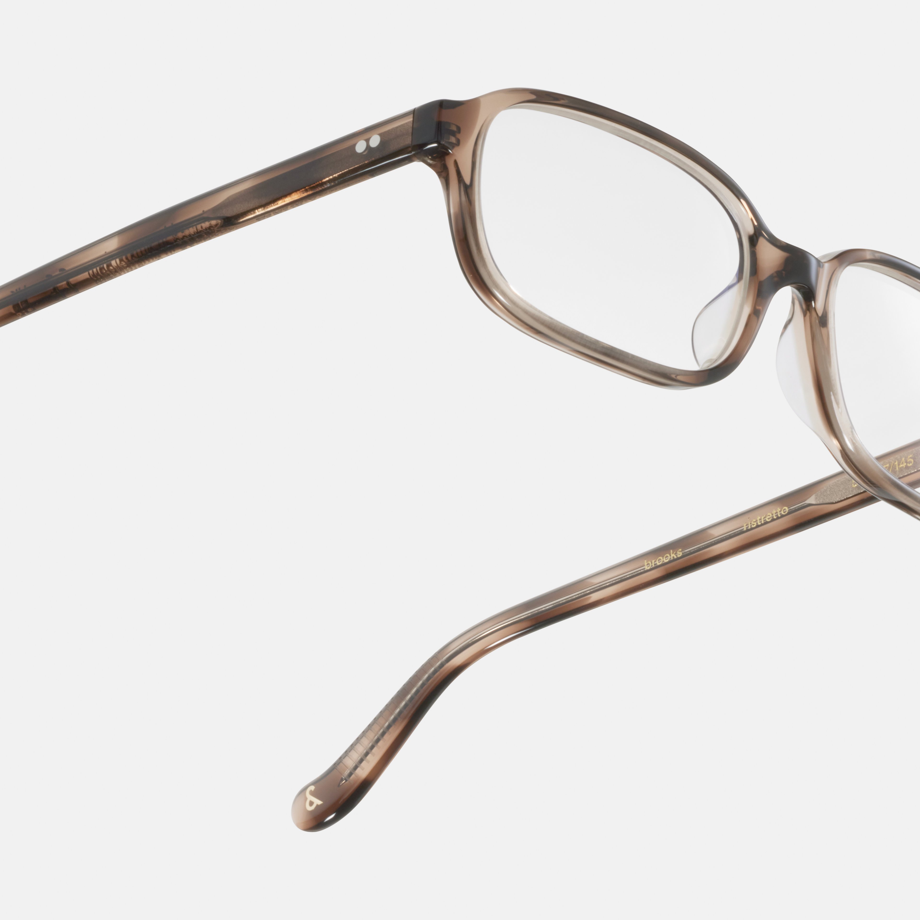 Ace & Tate Glasses | Rectangle Acetate in Beige, Brown