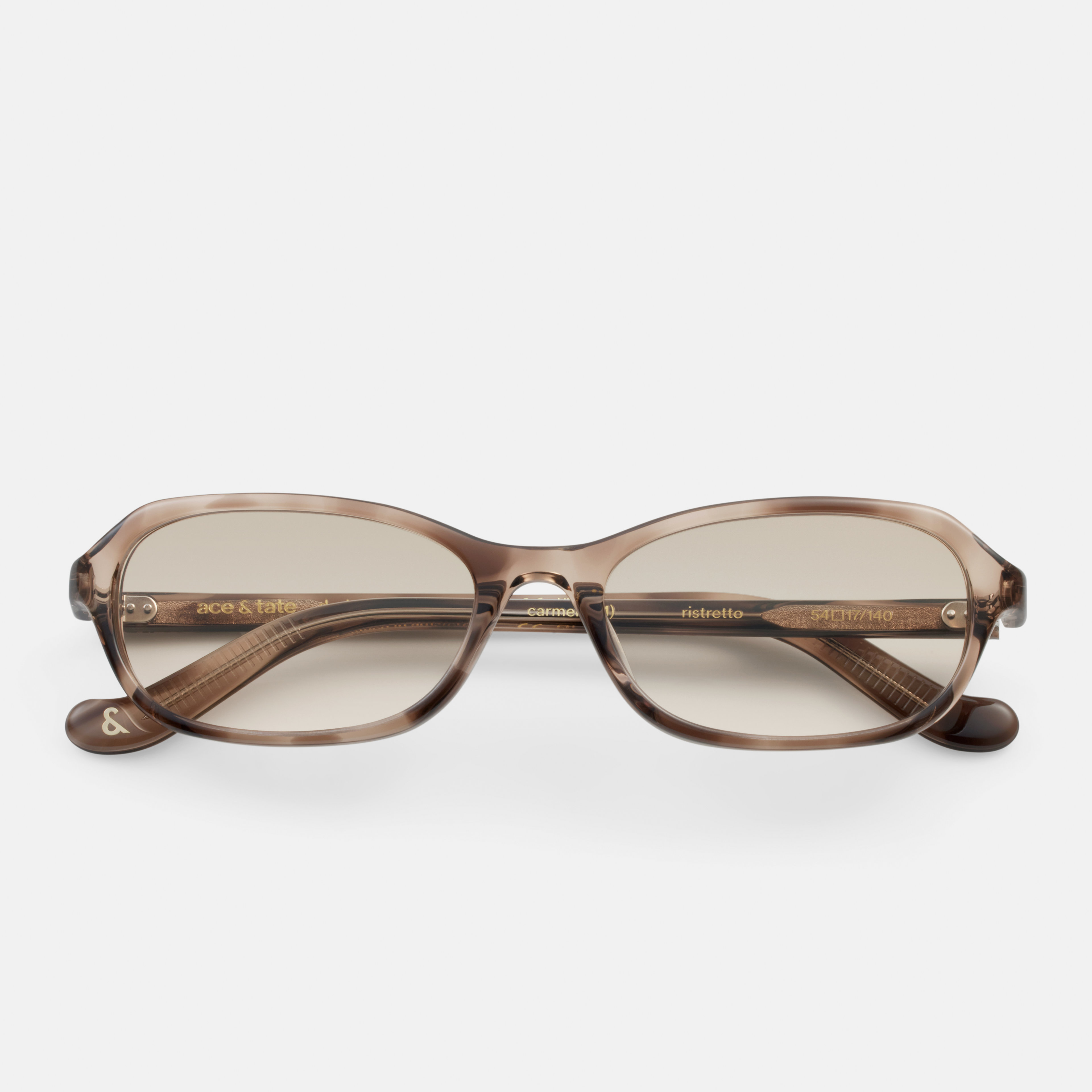Ace & Tate Solaires | Ovale Acétate in Beige, Marron