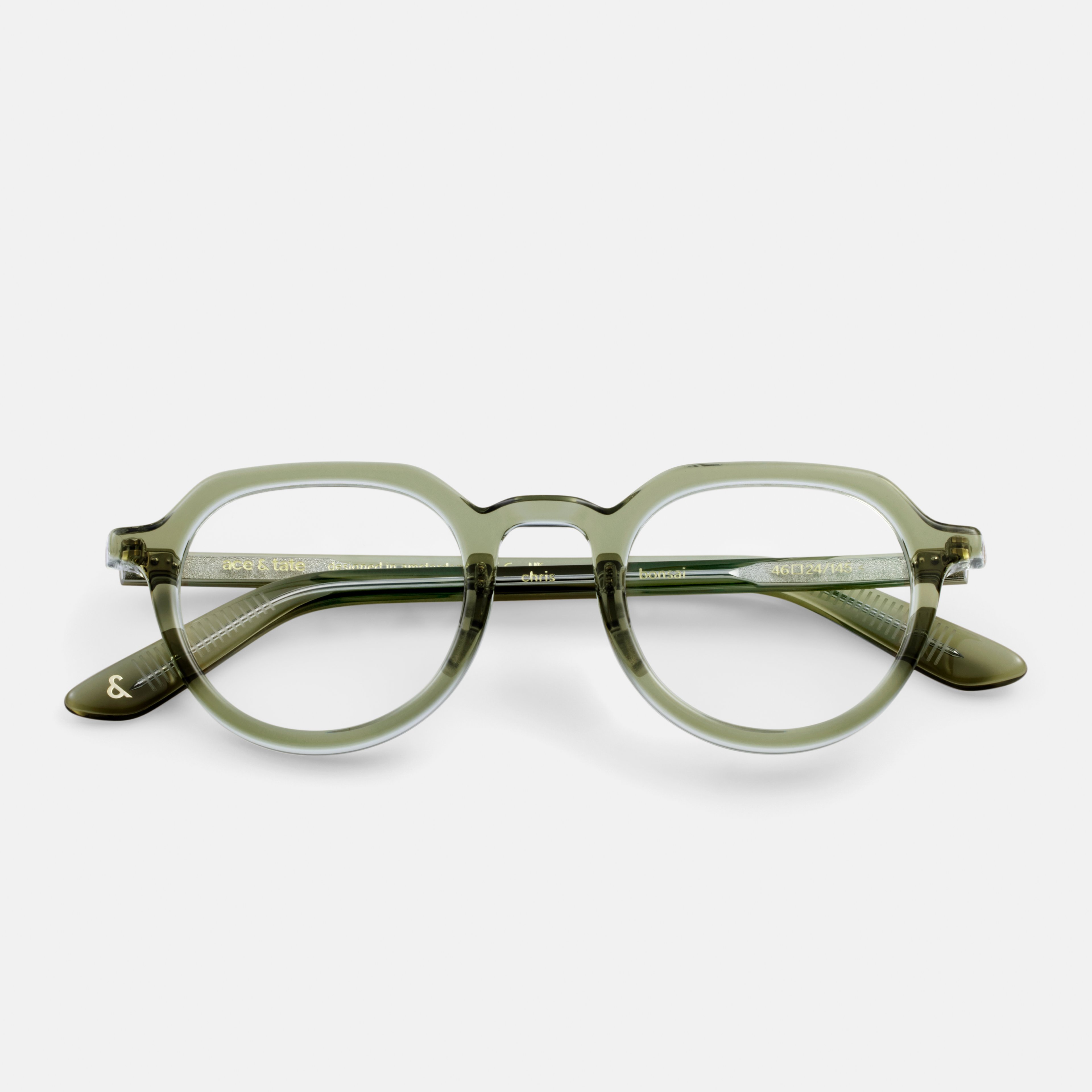 Ace & Tate Glasses | Round Acetate in Green
