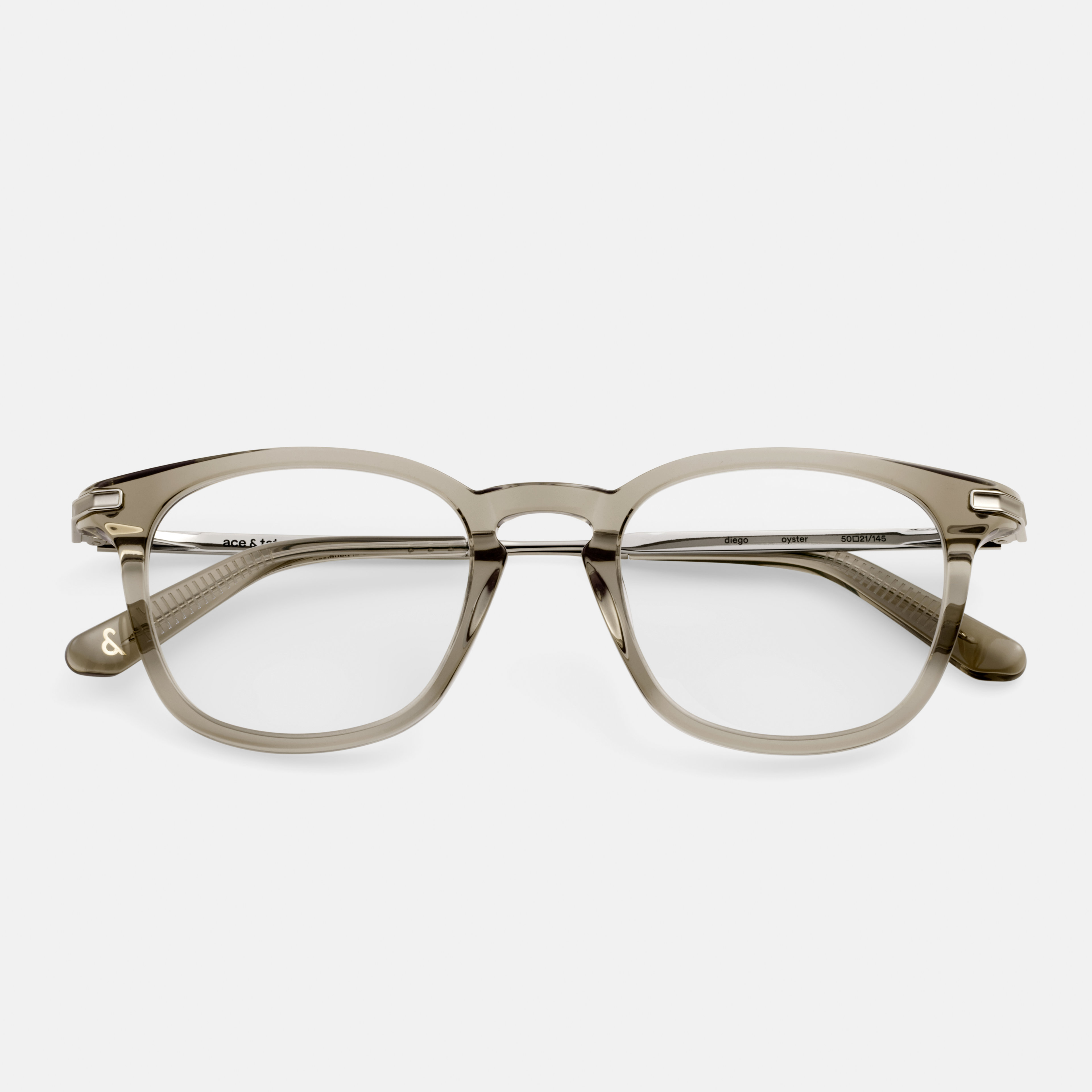 Ace & Tate Glasses | Hexagonal Acetate in Grey