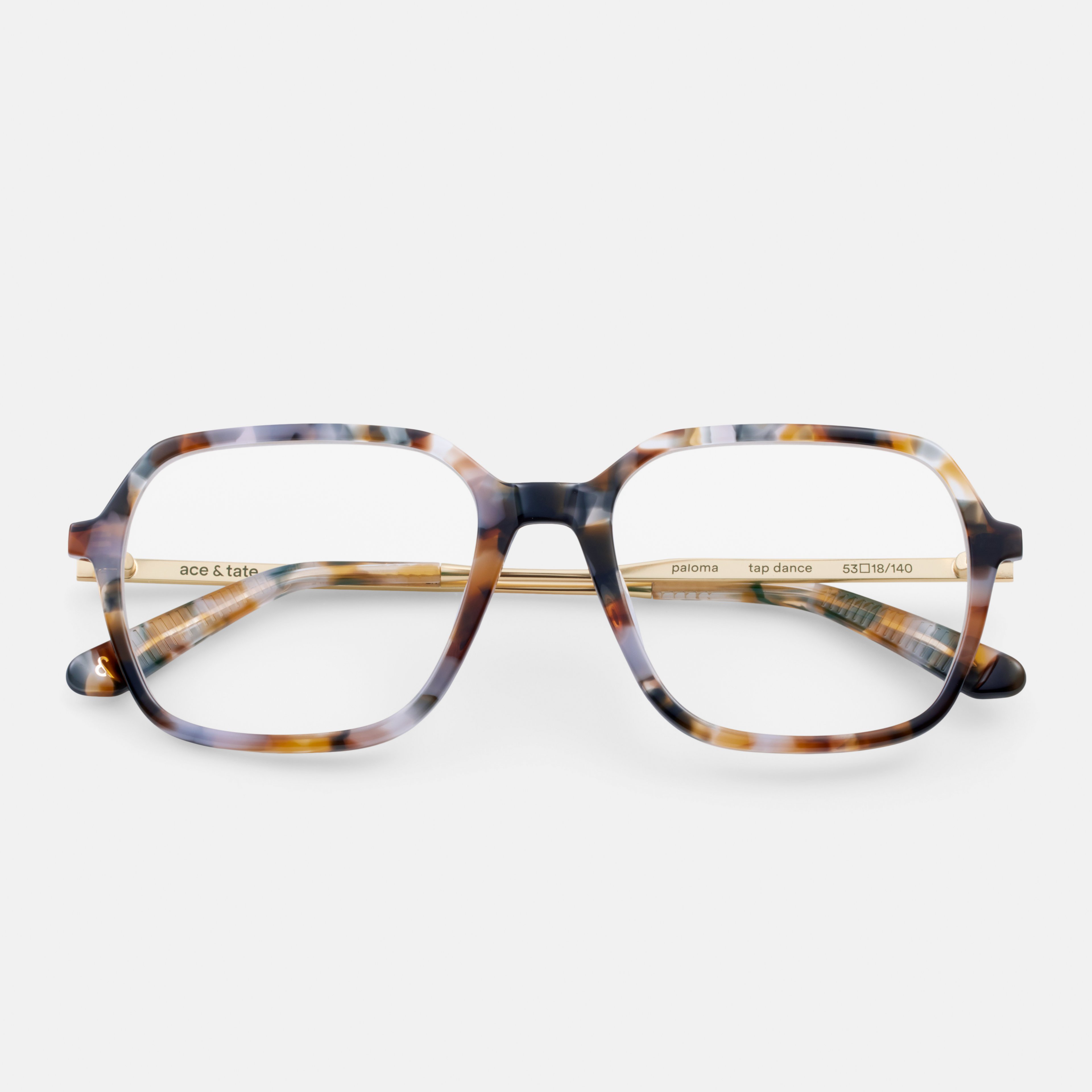 Ace & Tate Glasses | Square Metal in Brown, Orange, Purple