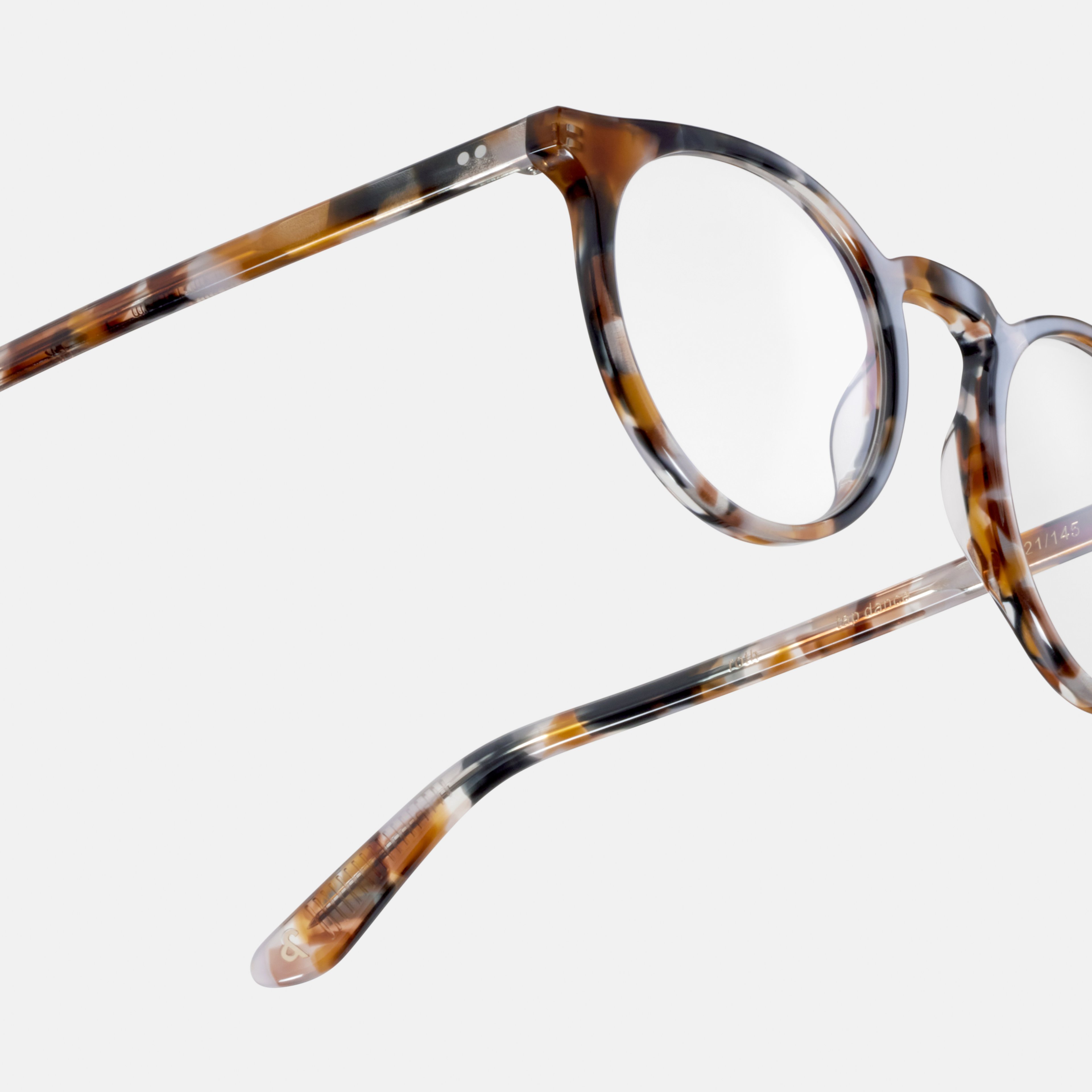 Ace & Tate Glasses | Round Acetate in Brown, Orange, Purple