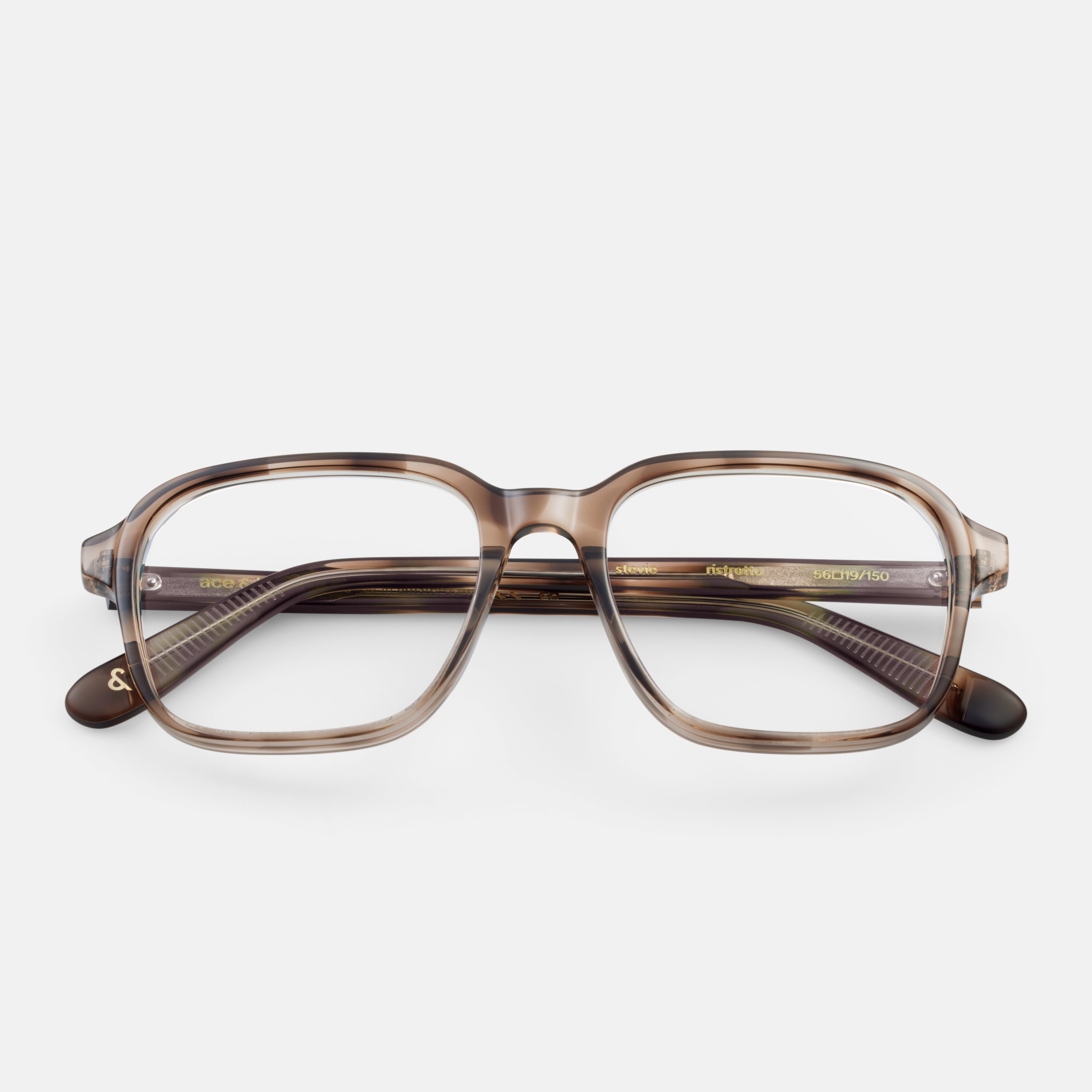 Ace & Tate Glasses | Square Acetate in Beige, Brown