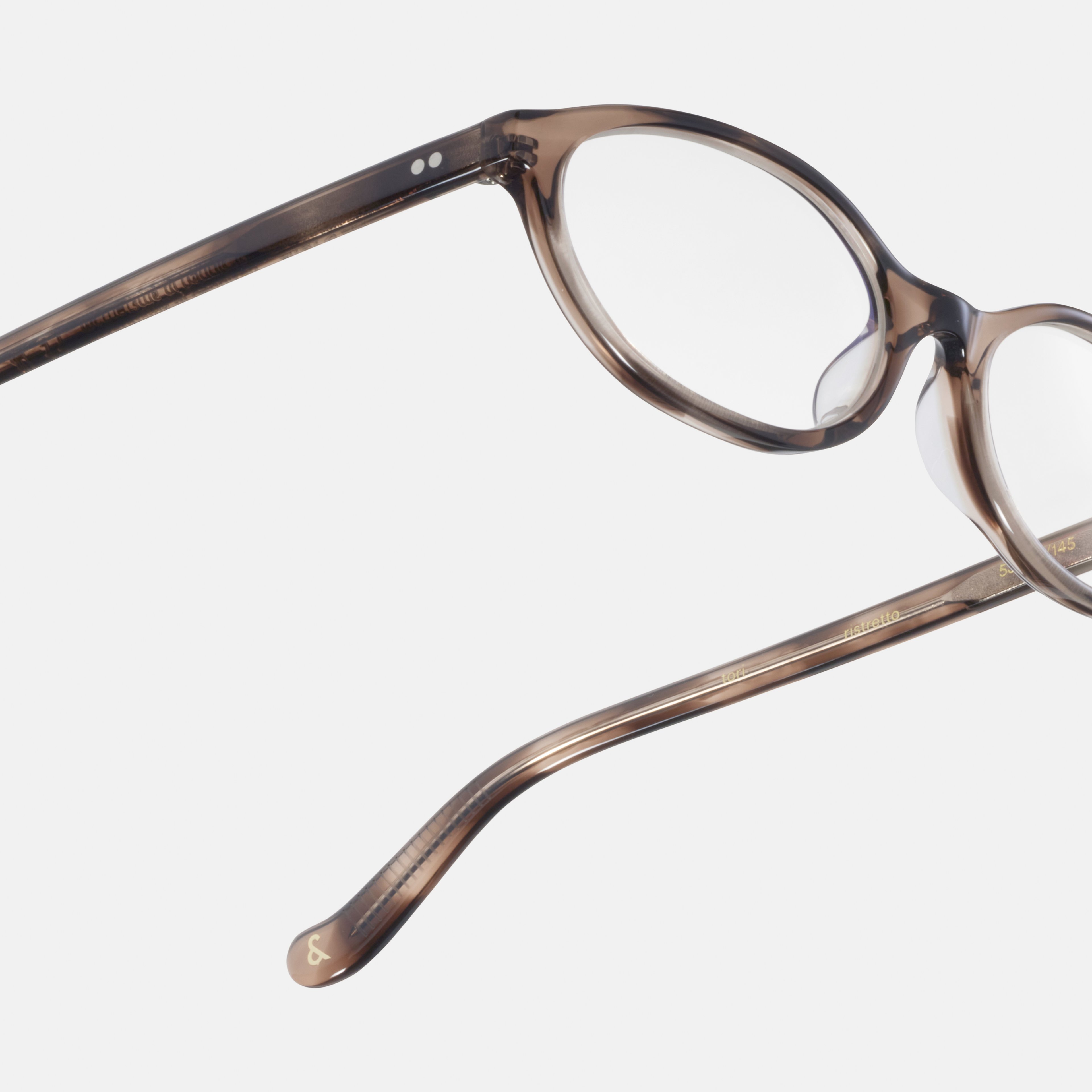 Ace & Tate Glasses | Oval Acetate in Beige, Brown