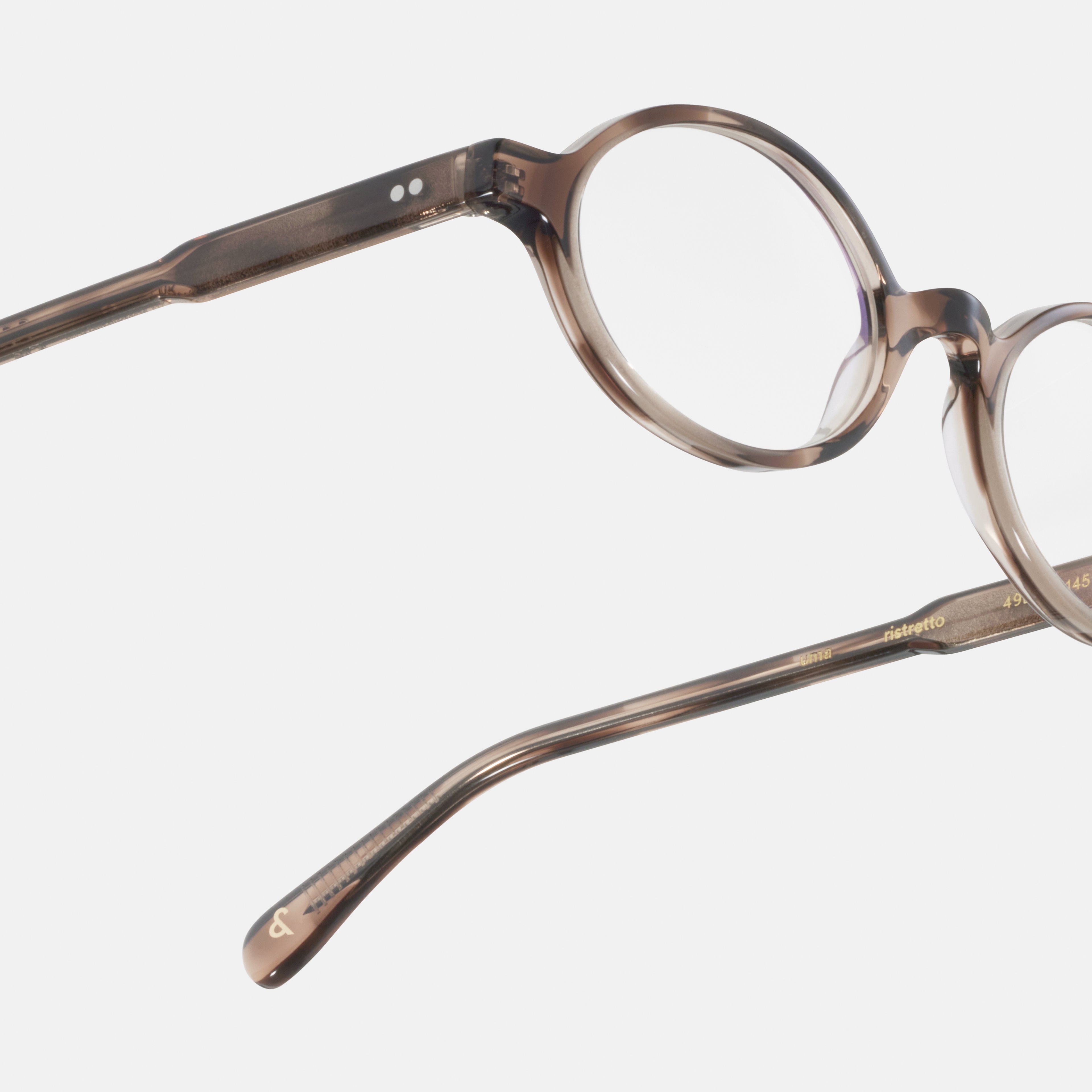 Ace & Tate Glasses | Round Acetate in Beige, Brown
