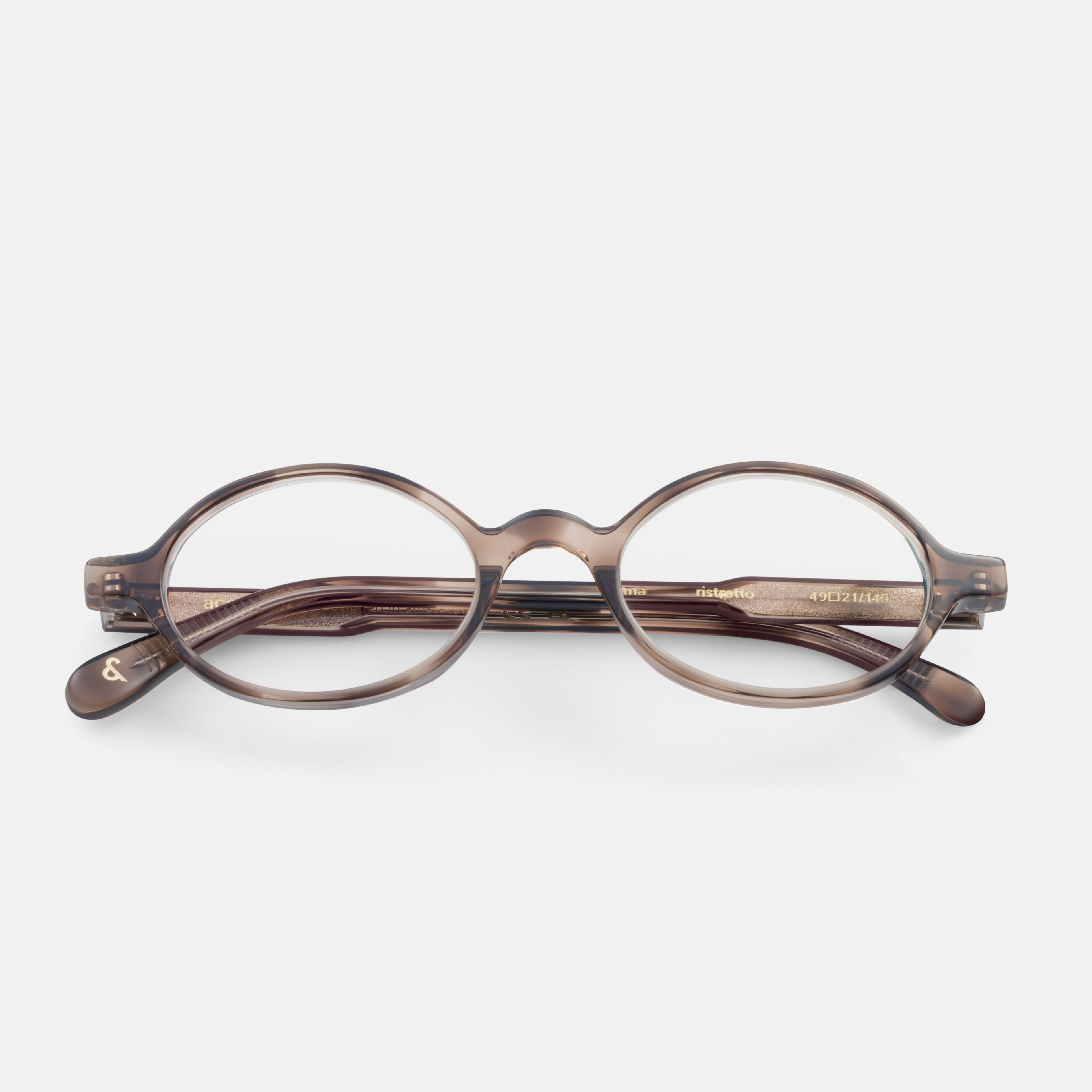 Ace & Tate Glasses | Round Acetate in Beige, Brown