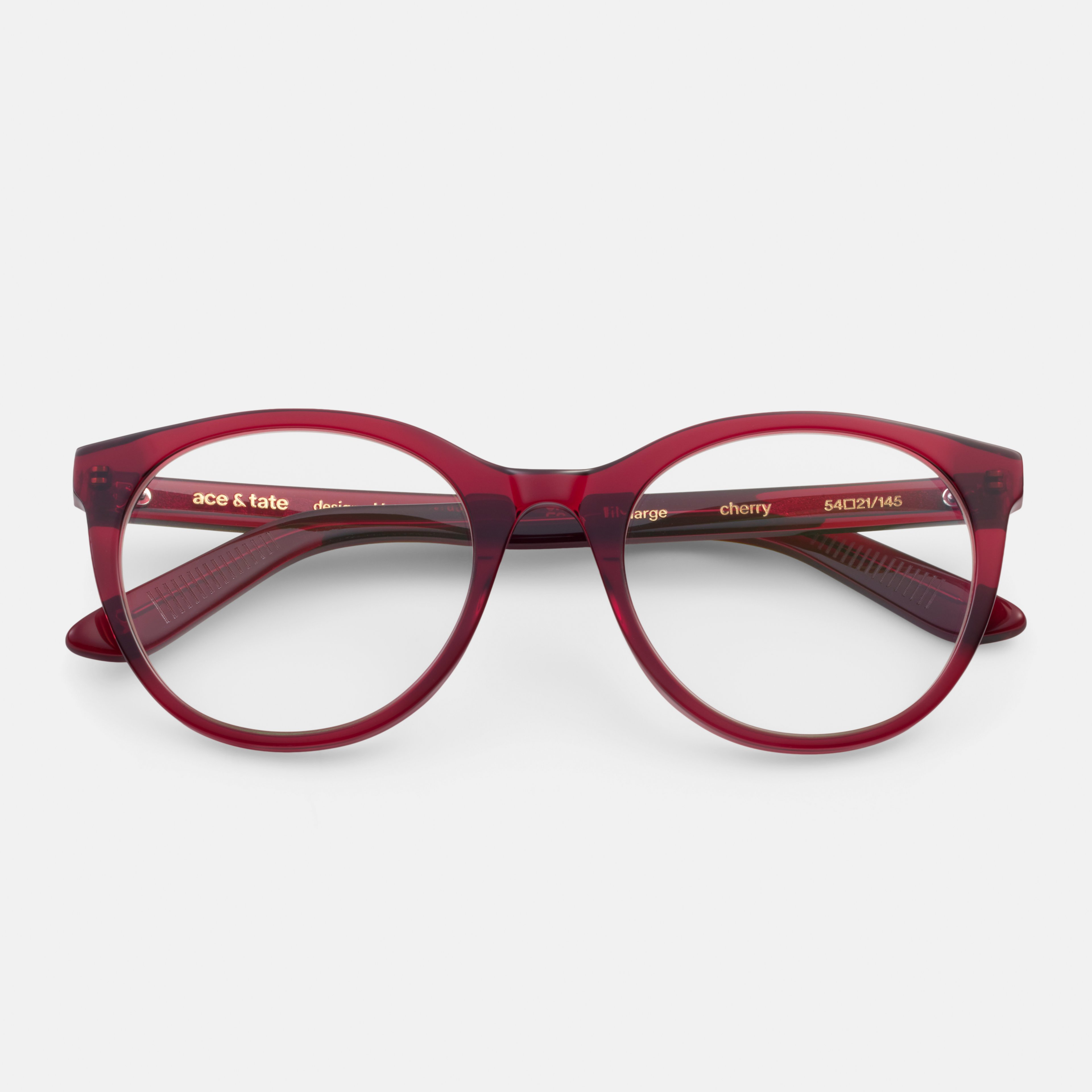 Ace & Tate Glasses | Round Acetate in Red