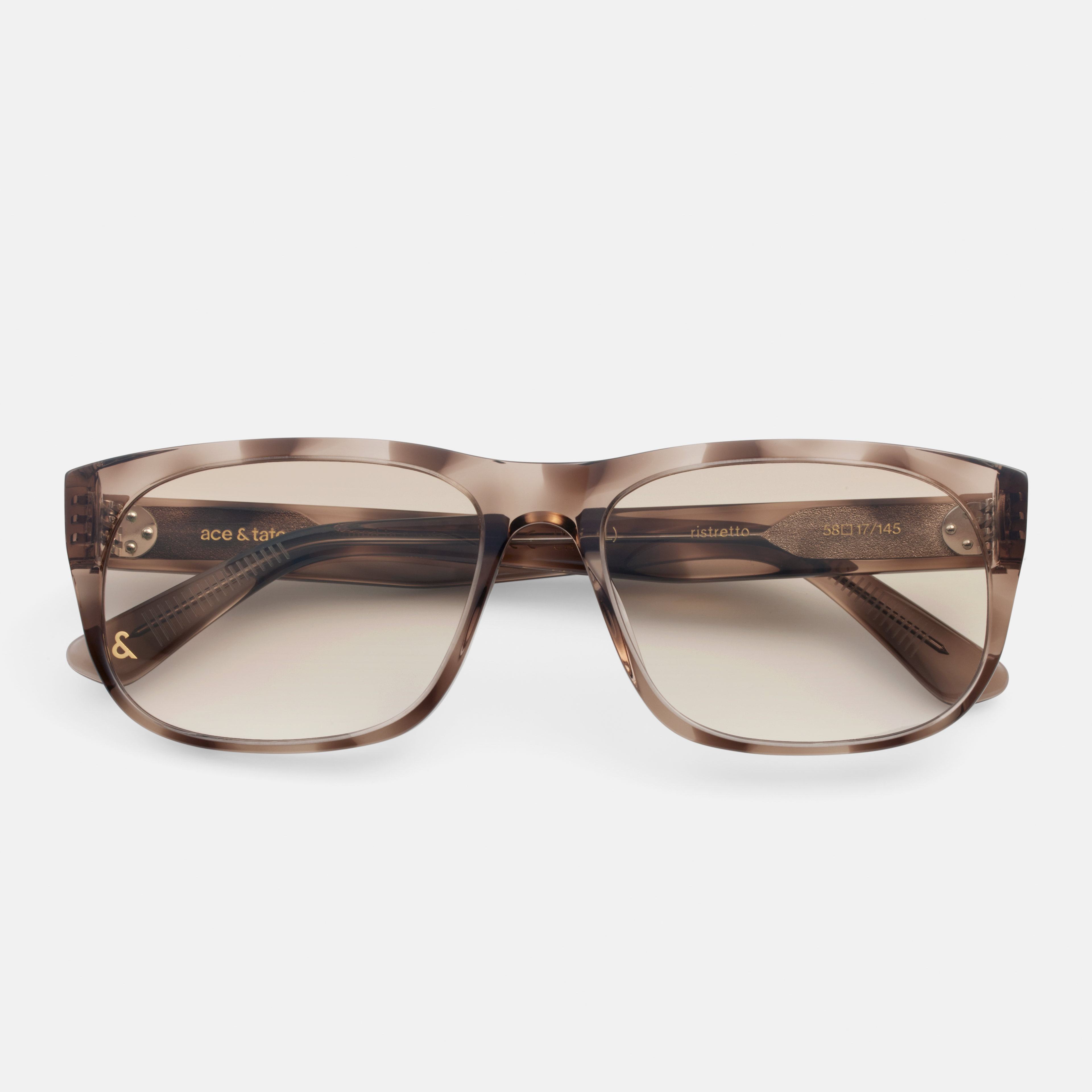 Ace & Tate Sunglasses | Rectangle Acetate in Beige, Brown