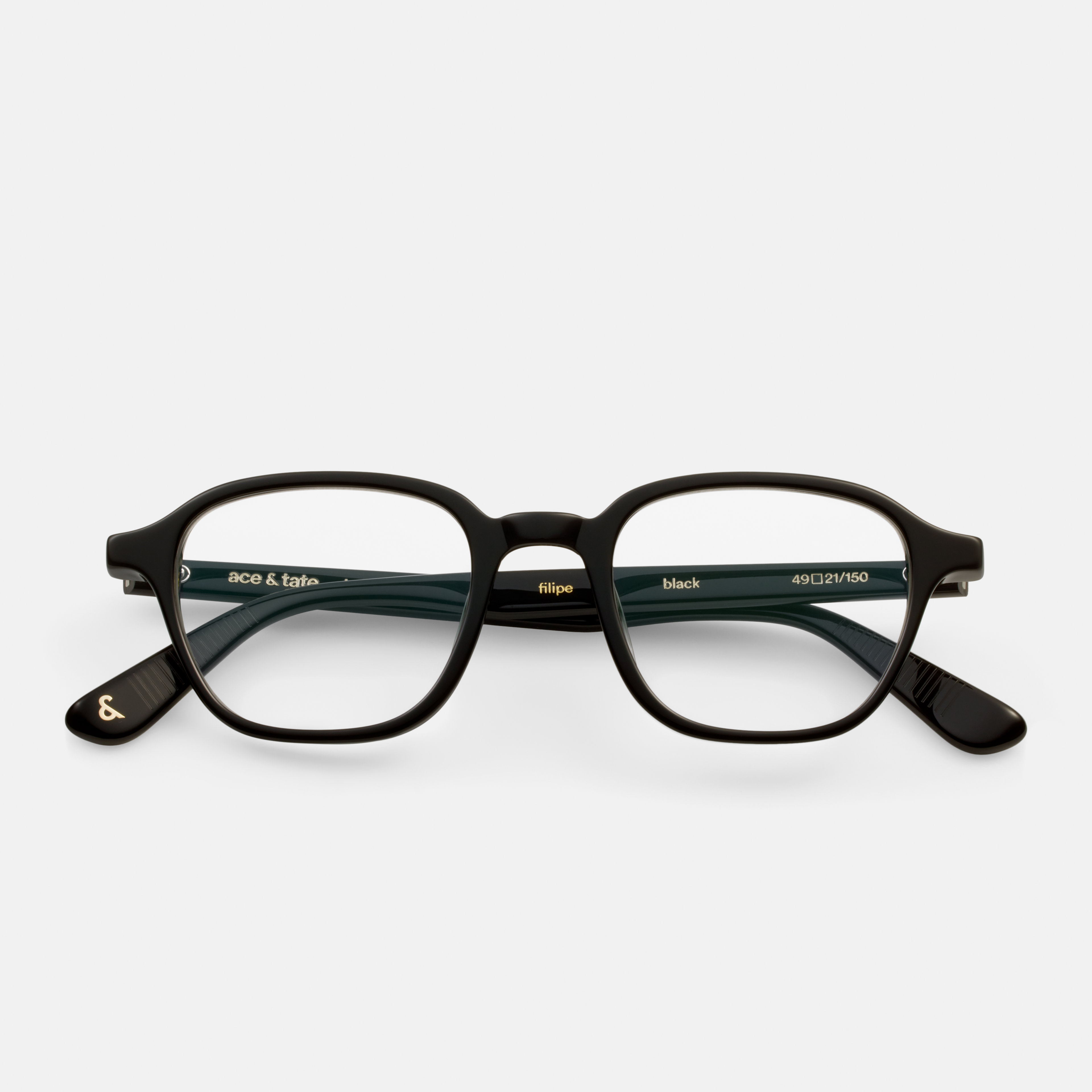 Ace & Tate Glasses | Square Acetate in Black
