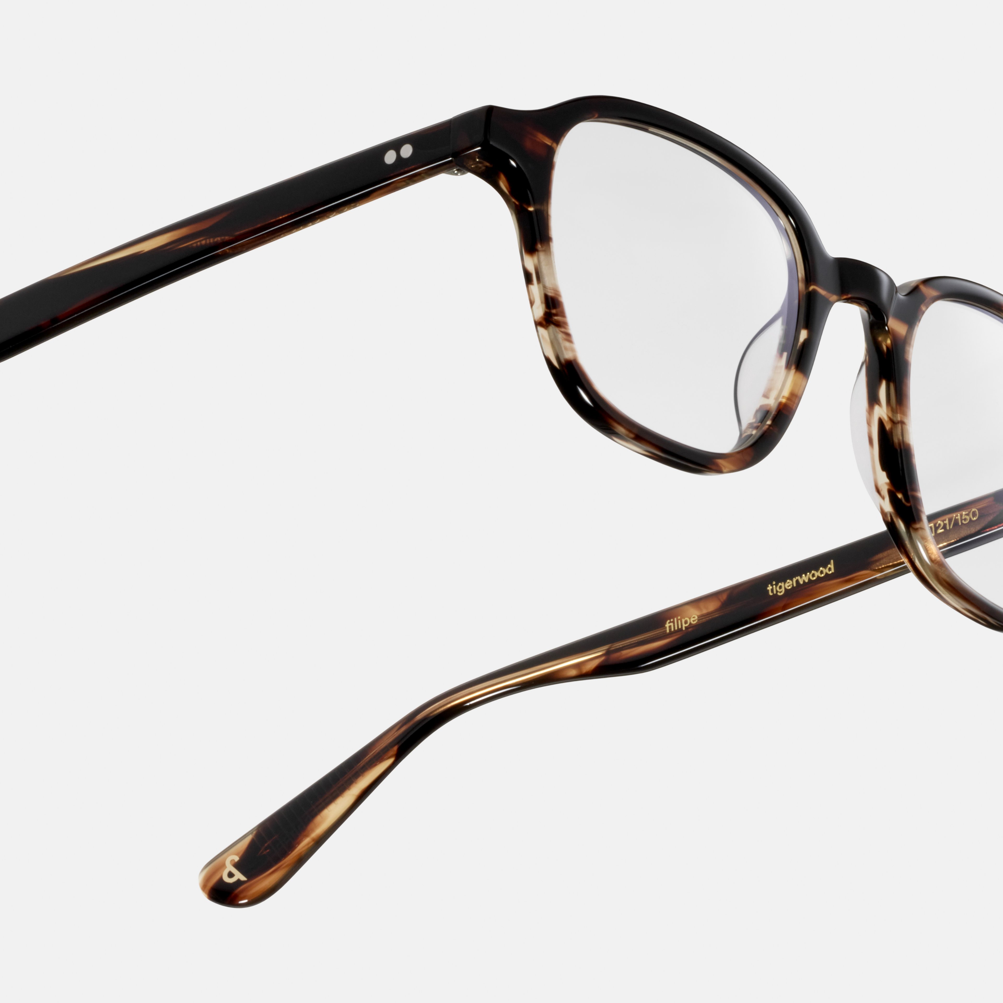 Ace & Tate Glasses | Square Acetate in Brown, Orange