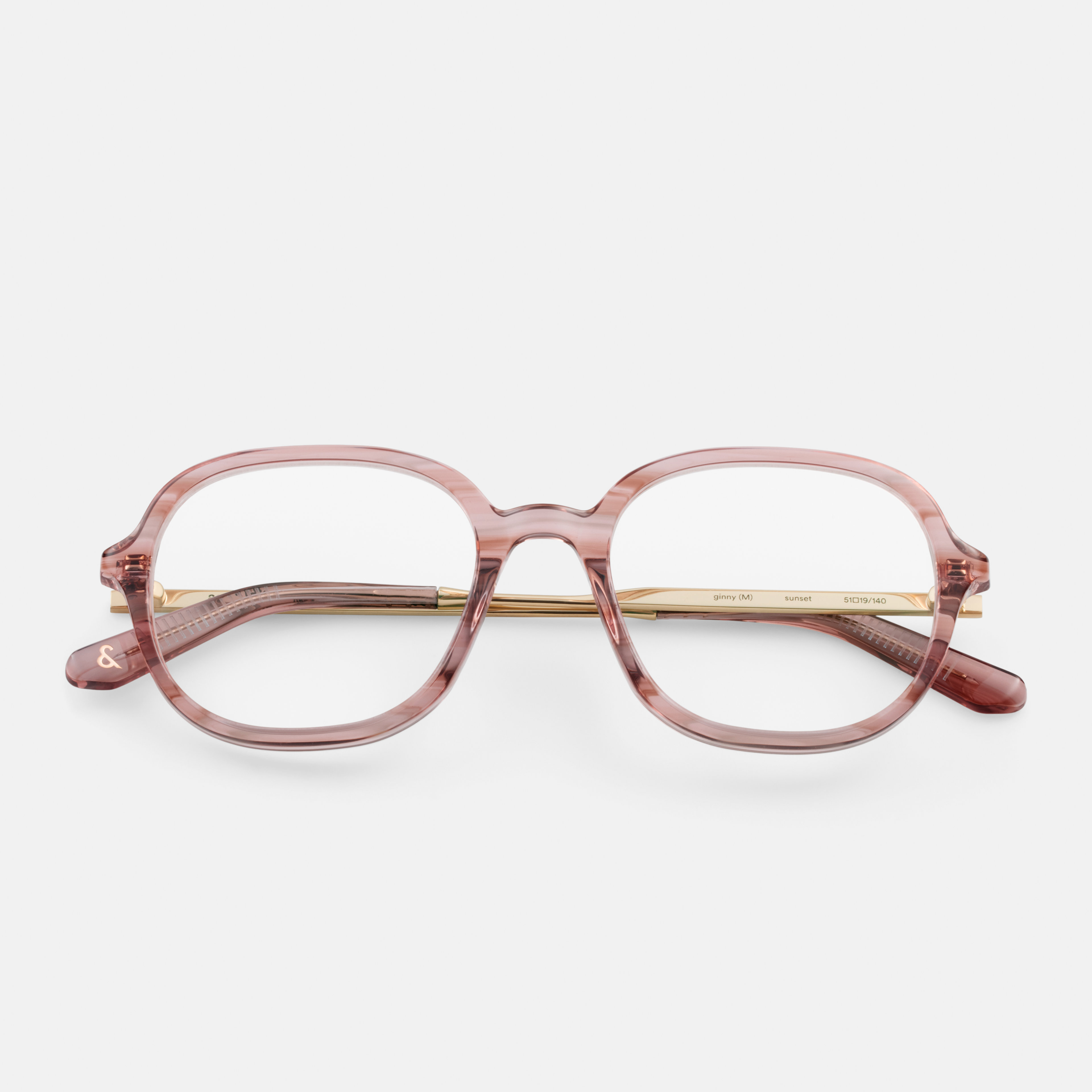 Ace & Tate Glasses | Square Metal in Beige, Orange