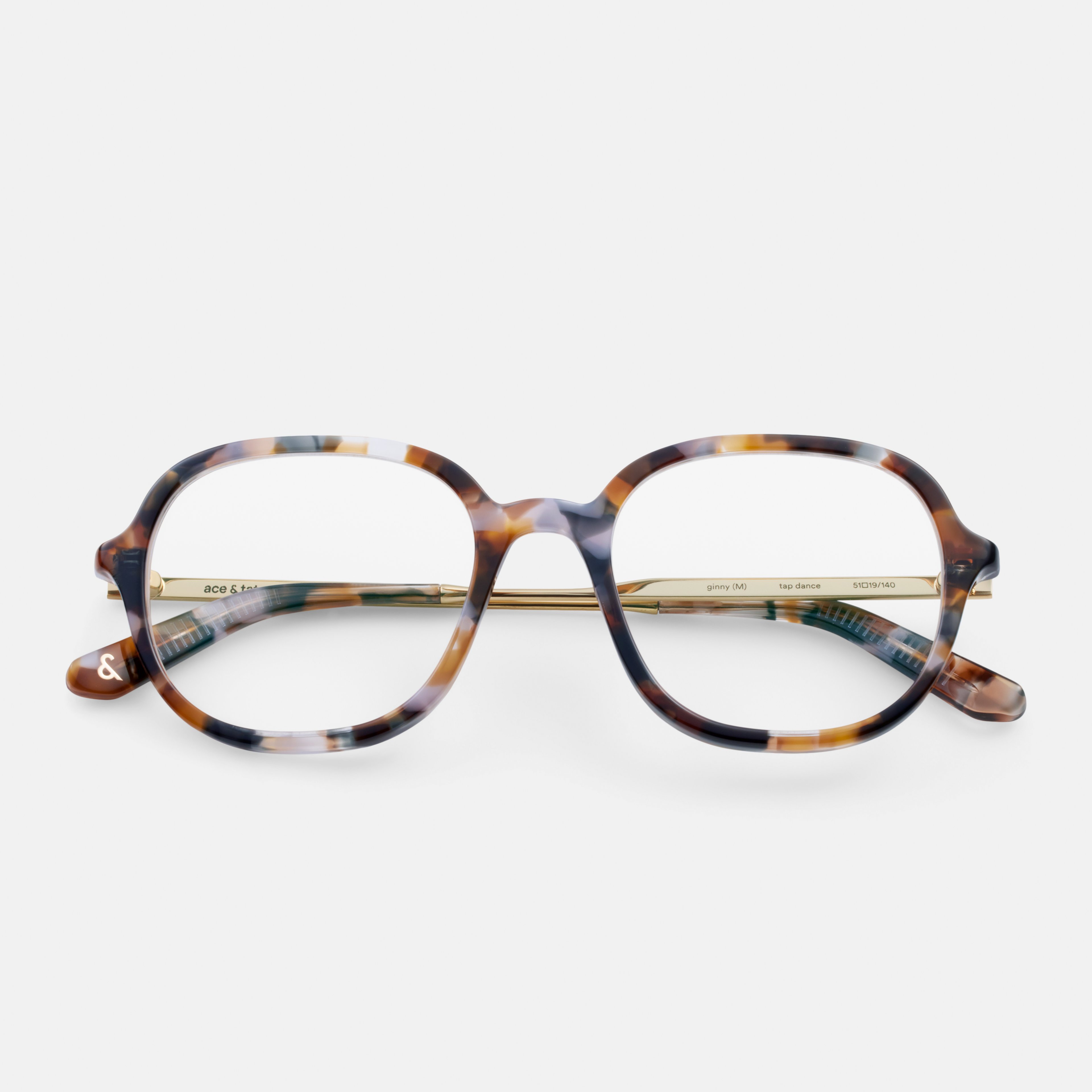 Ace & Tate Glasses | Square Metal in Brown, Orange, Purple