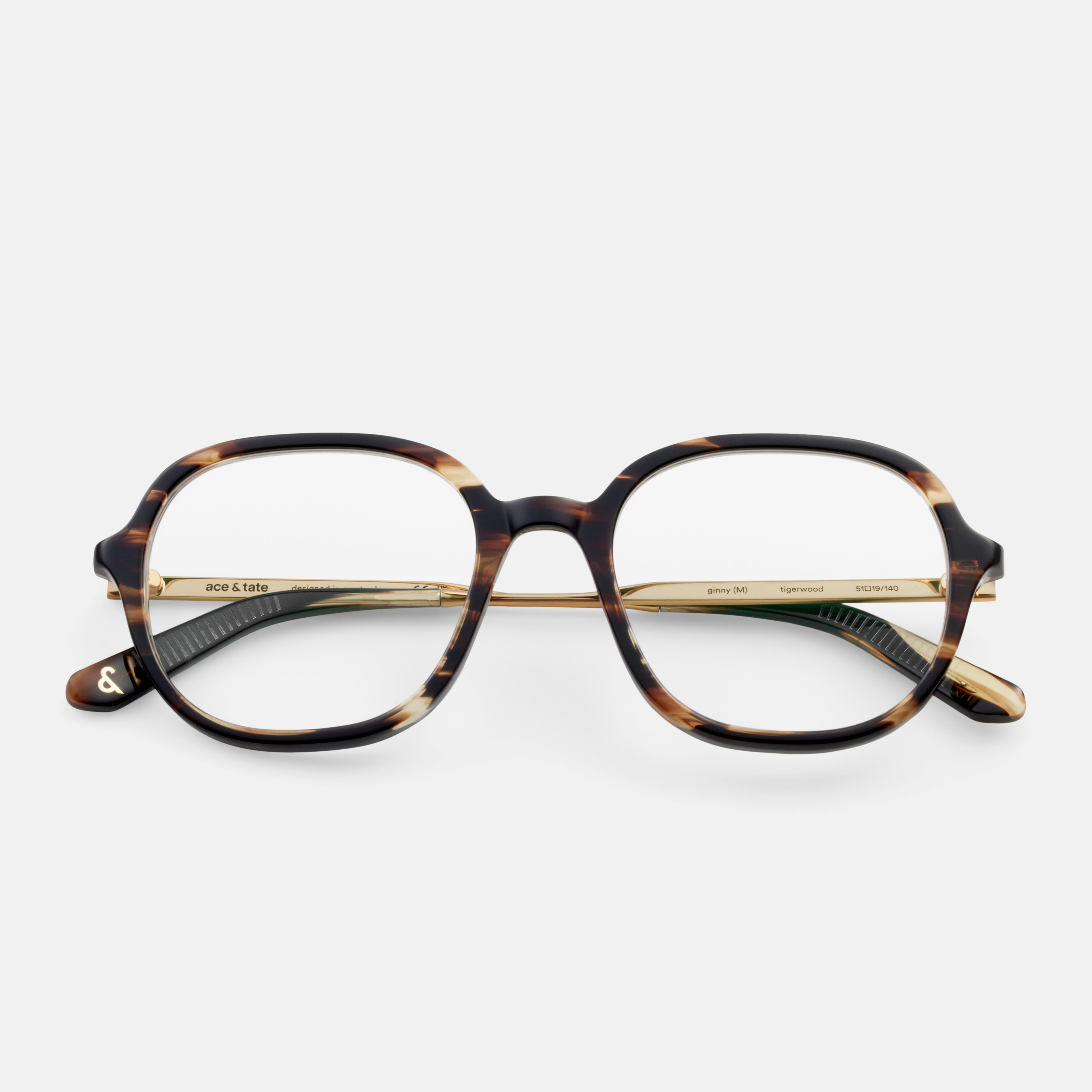 Ace & Tate Glasses | Square Metal in Brown, Orange