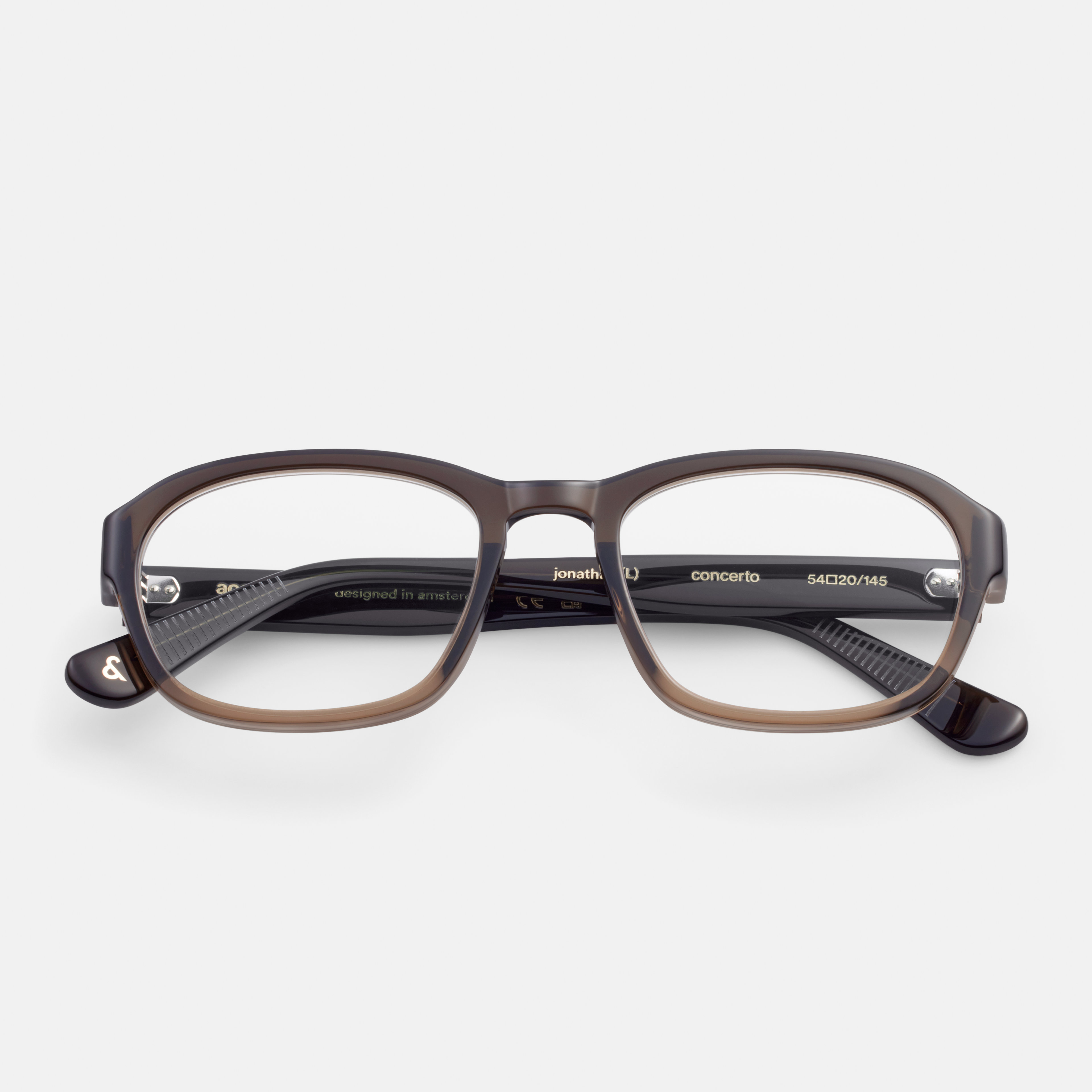 Ace & Tate Brillen | Quadratisch Acetat in Braun