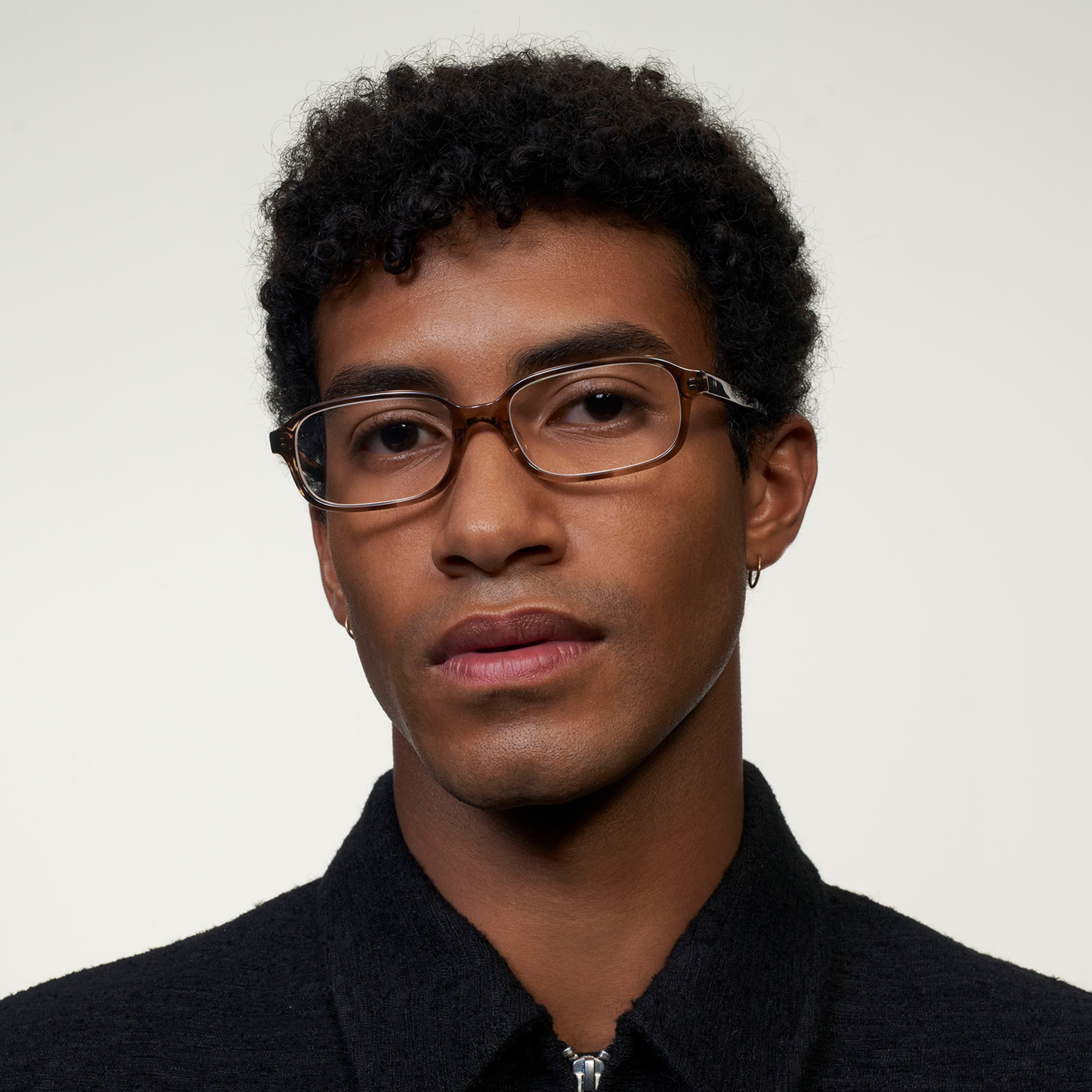 Ace & Tate Glasses | Rectangle Acetate in Beige, Brown