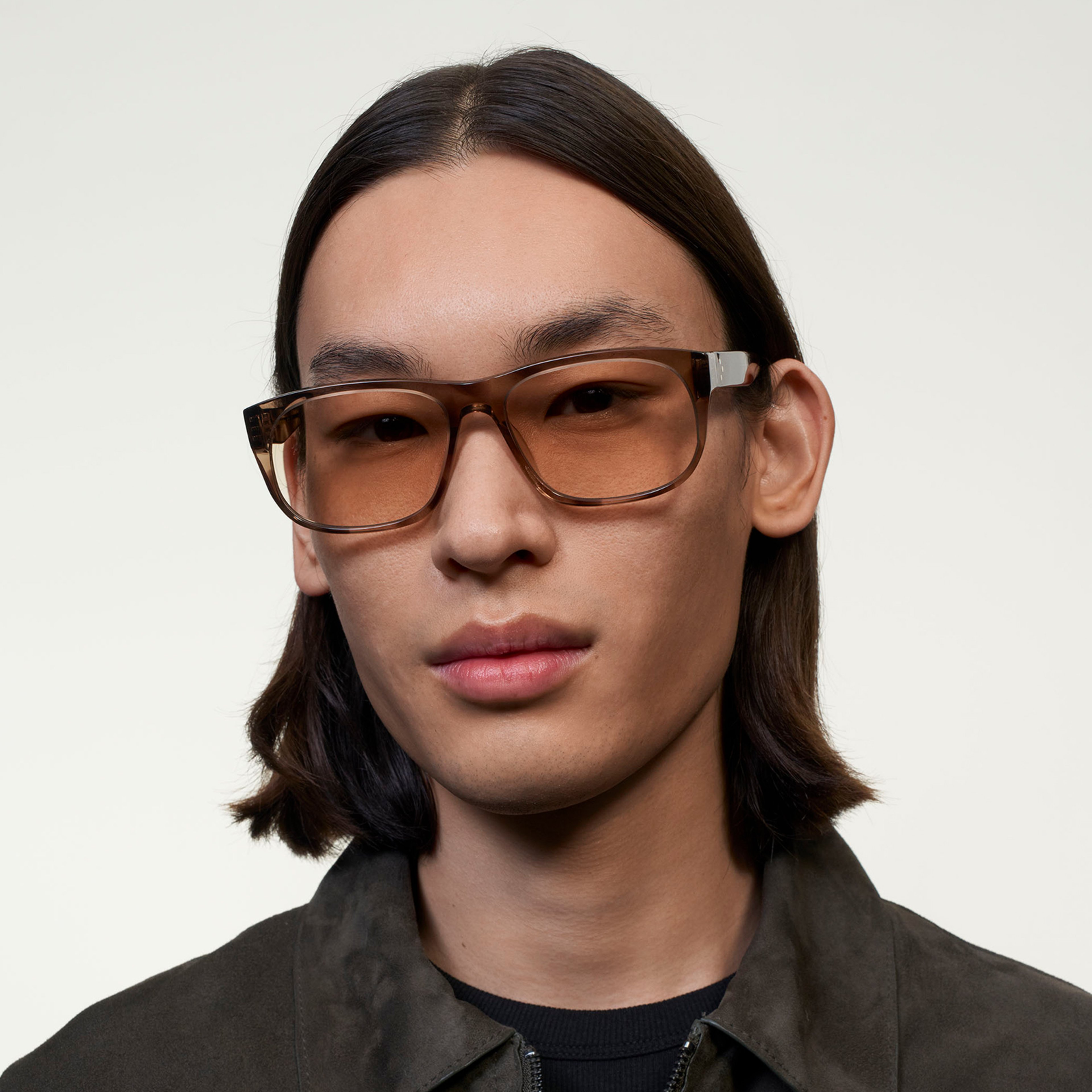 Ace & Tate Sunglasses | Rectangle Acetate in Beige, Brown