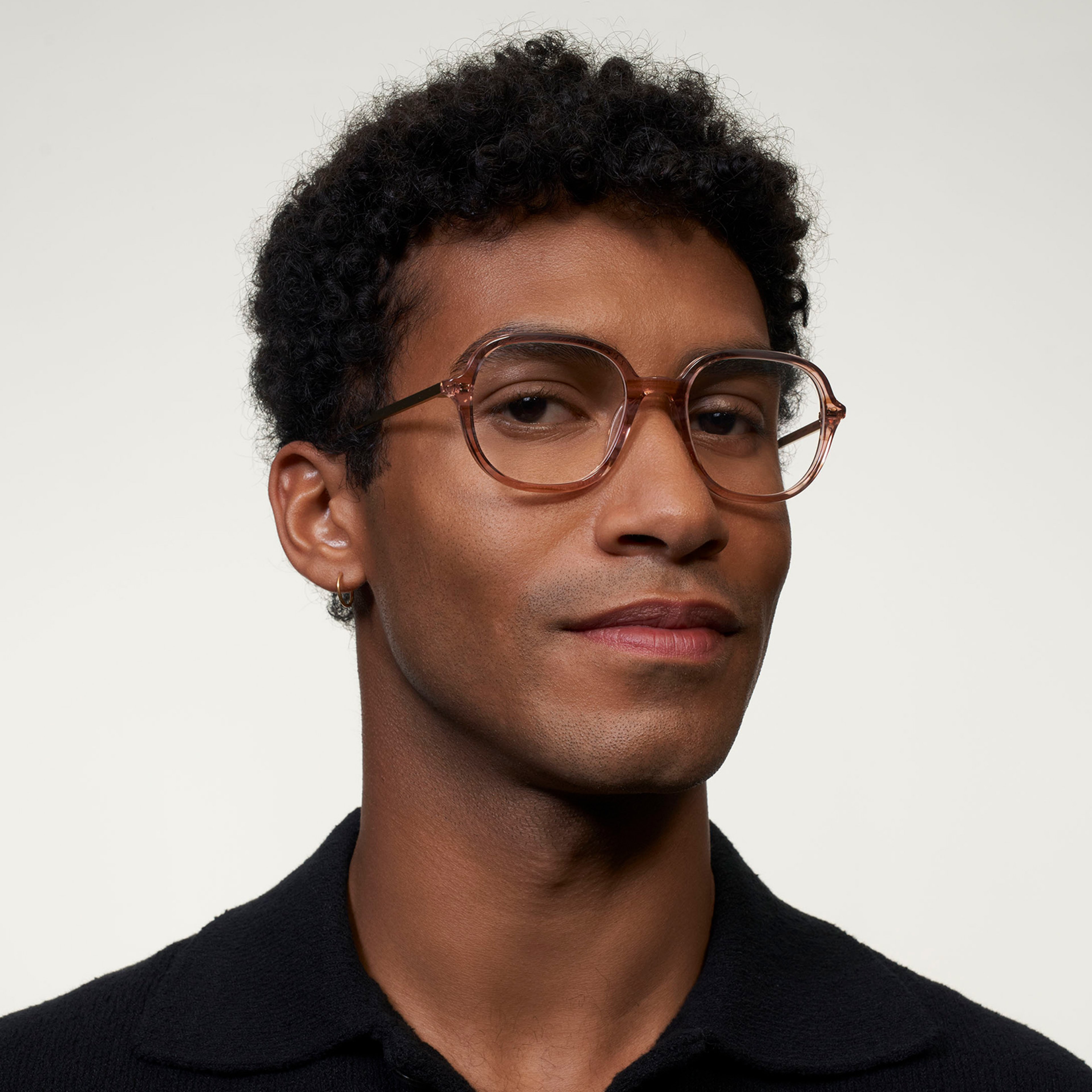Ace & Tate Glasses | Square Metal in Beige, Orange