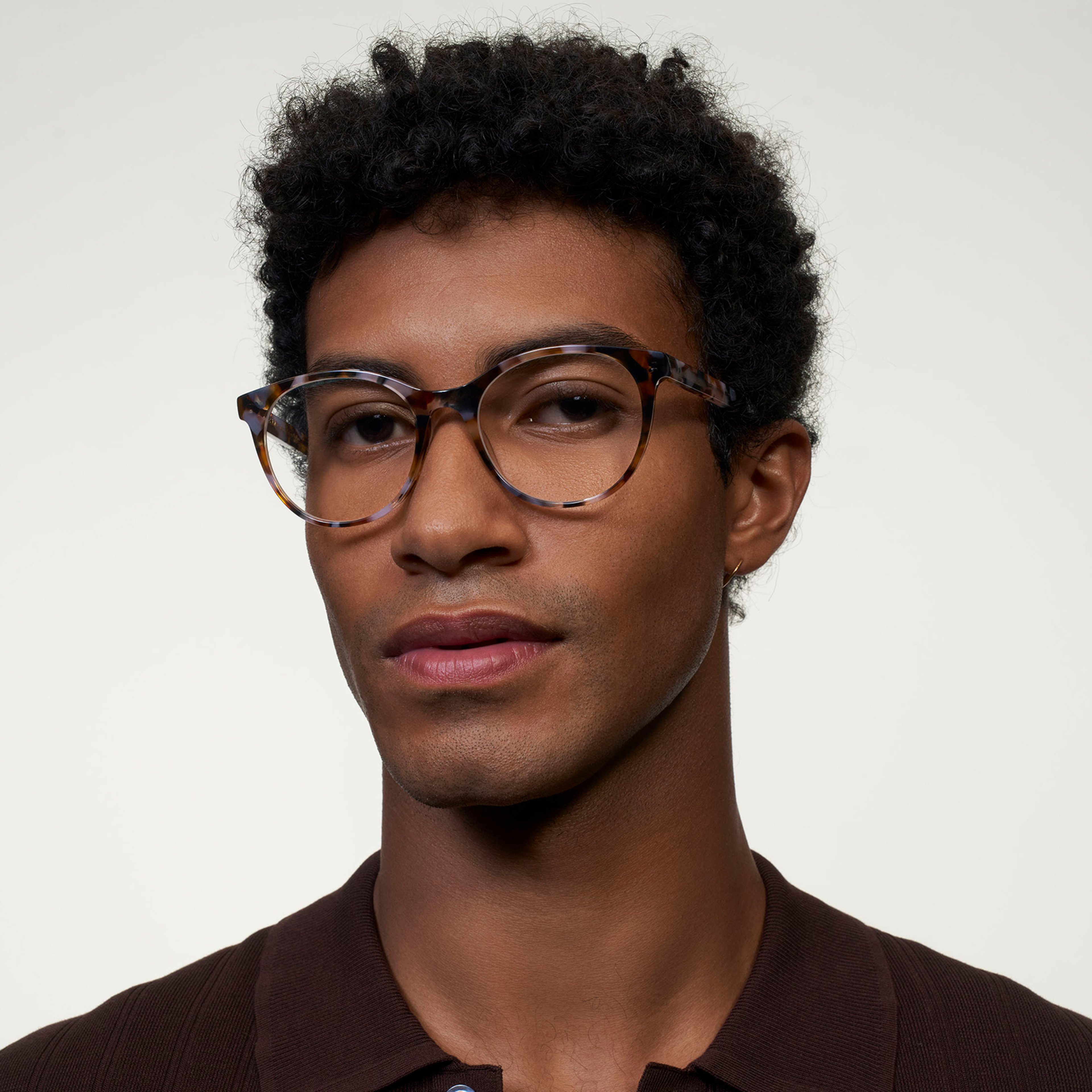 Ace & Tate Glasses | Round Acetate in Brown, Orange, Purple