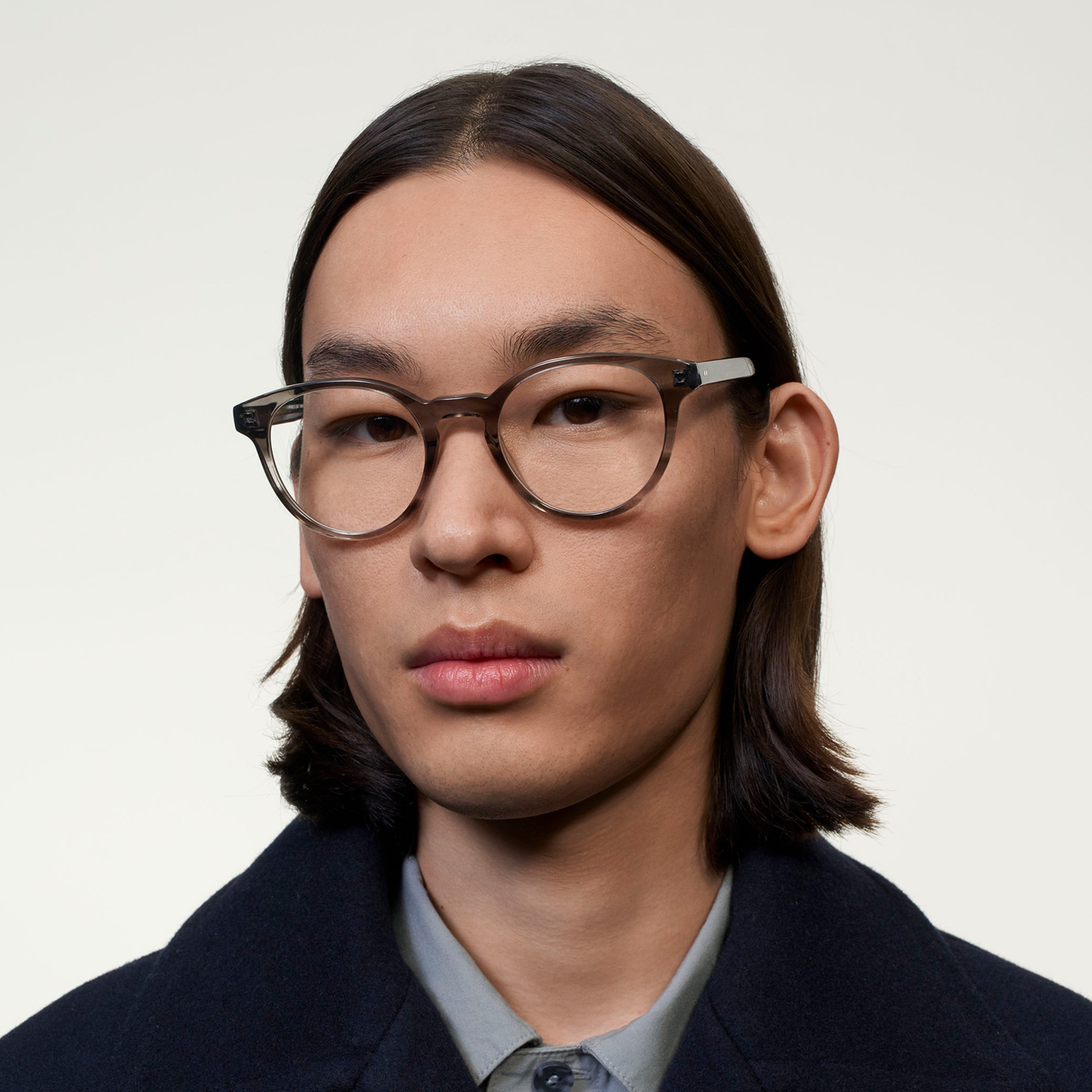 Ace & Tate Glasses | Round Acetate in Clear, Grey