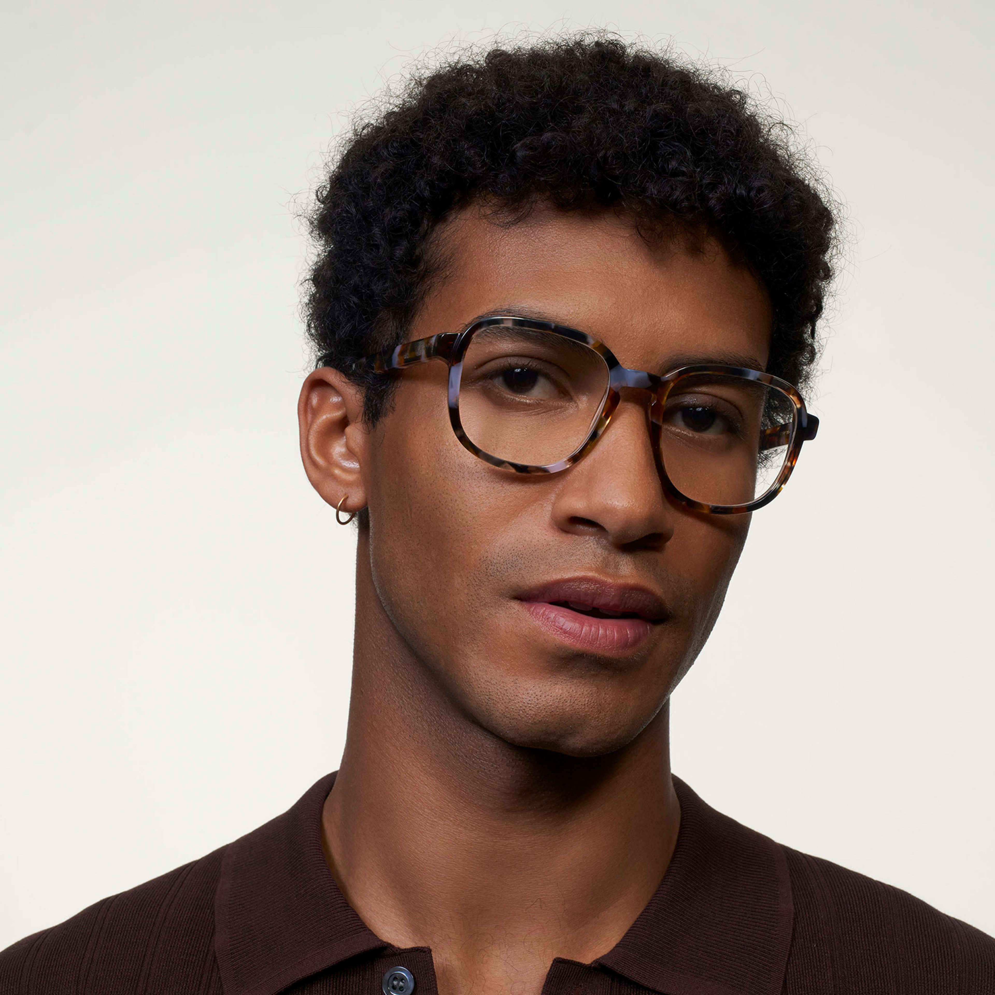 Ace & Tate Glasses | Square Acetate in Brown, Orange, Purple