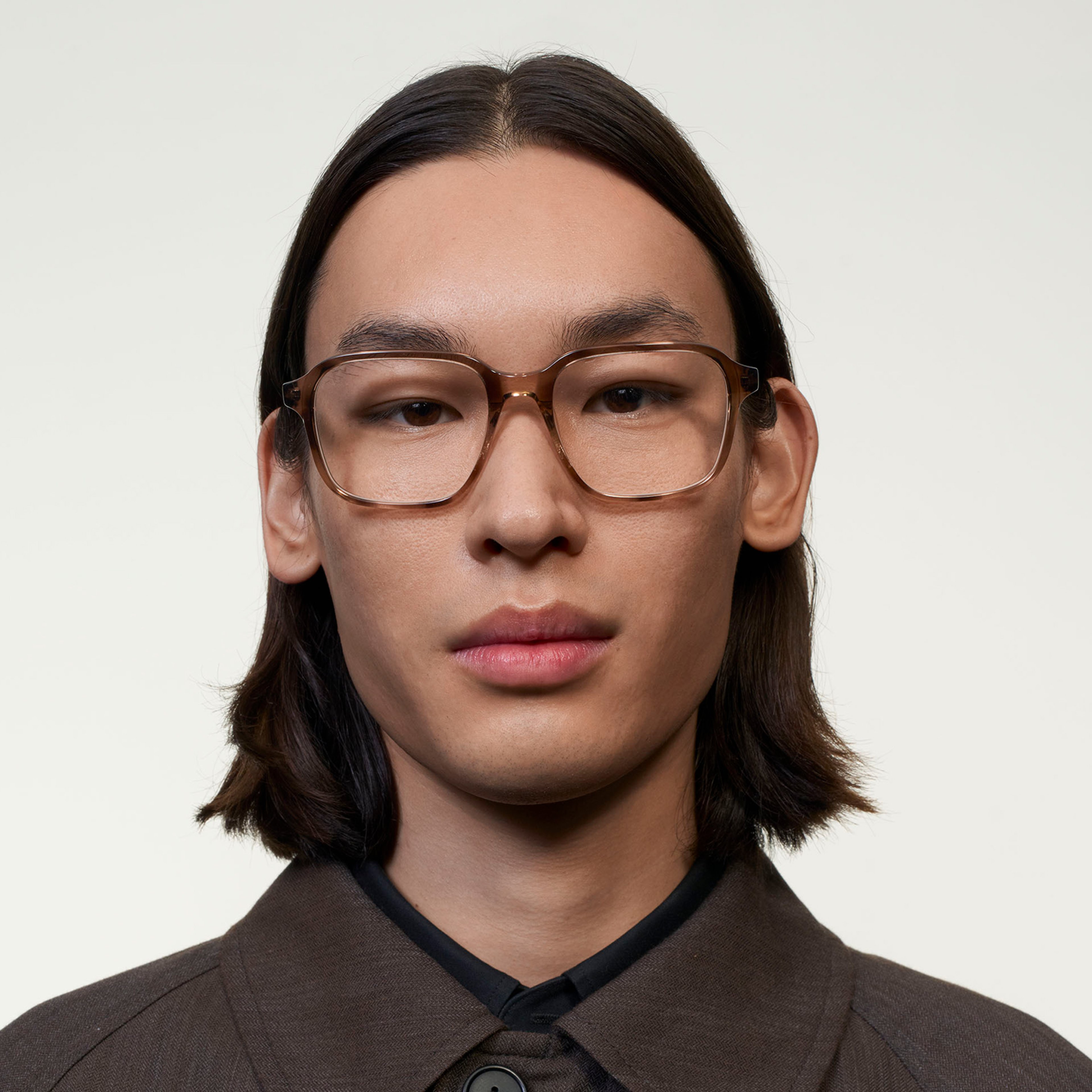 Ace & Tate Glasses | Square Acetate in Beige, Brown
