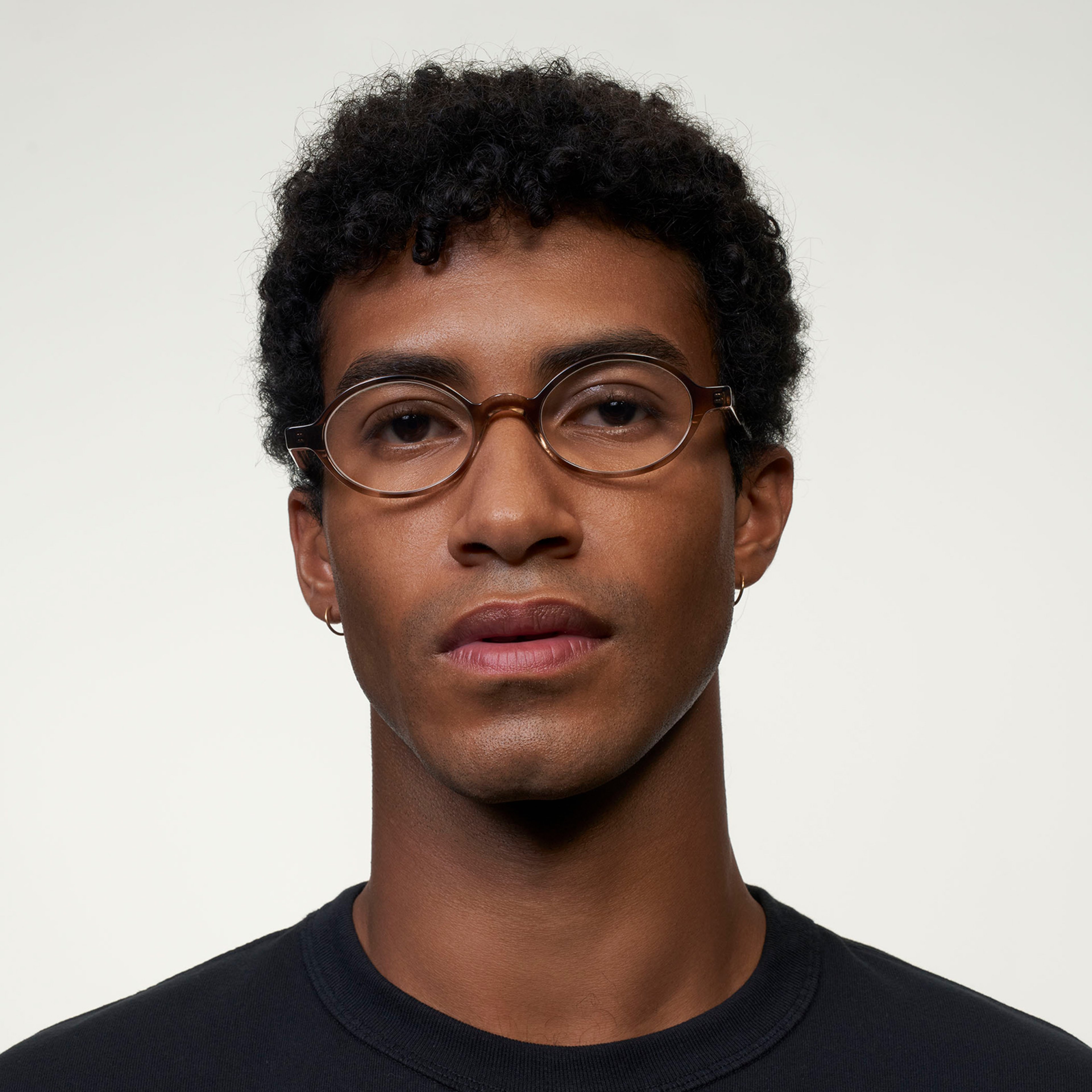Ace & Tate Glasses | Round Acetate in Beige, Brown