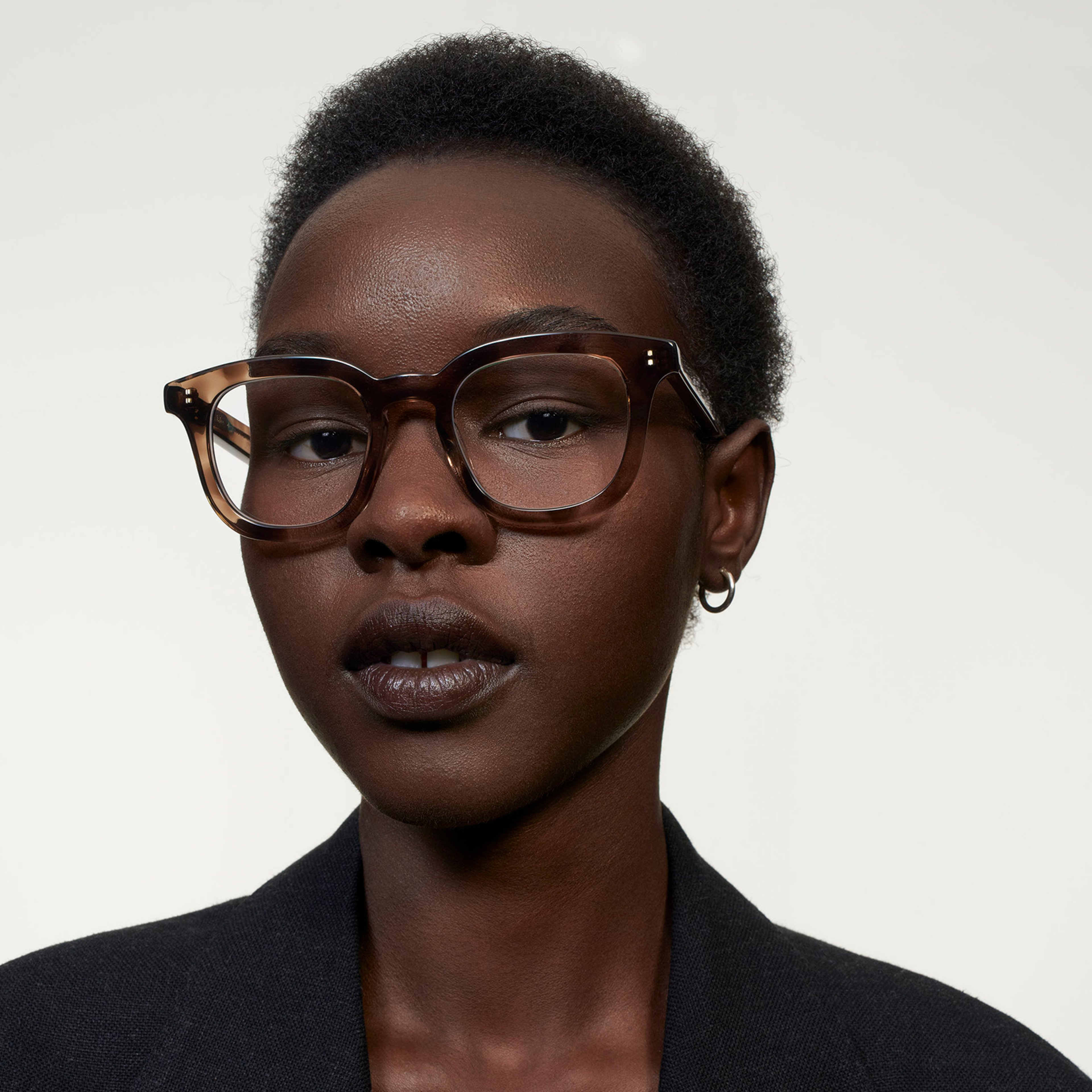 Ace & Tate Glasses | Square Acetate in Beige, Brown