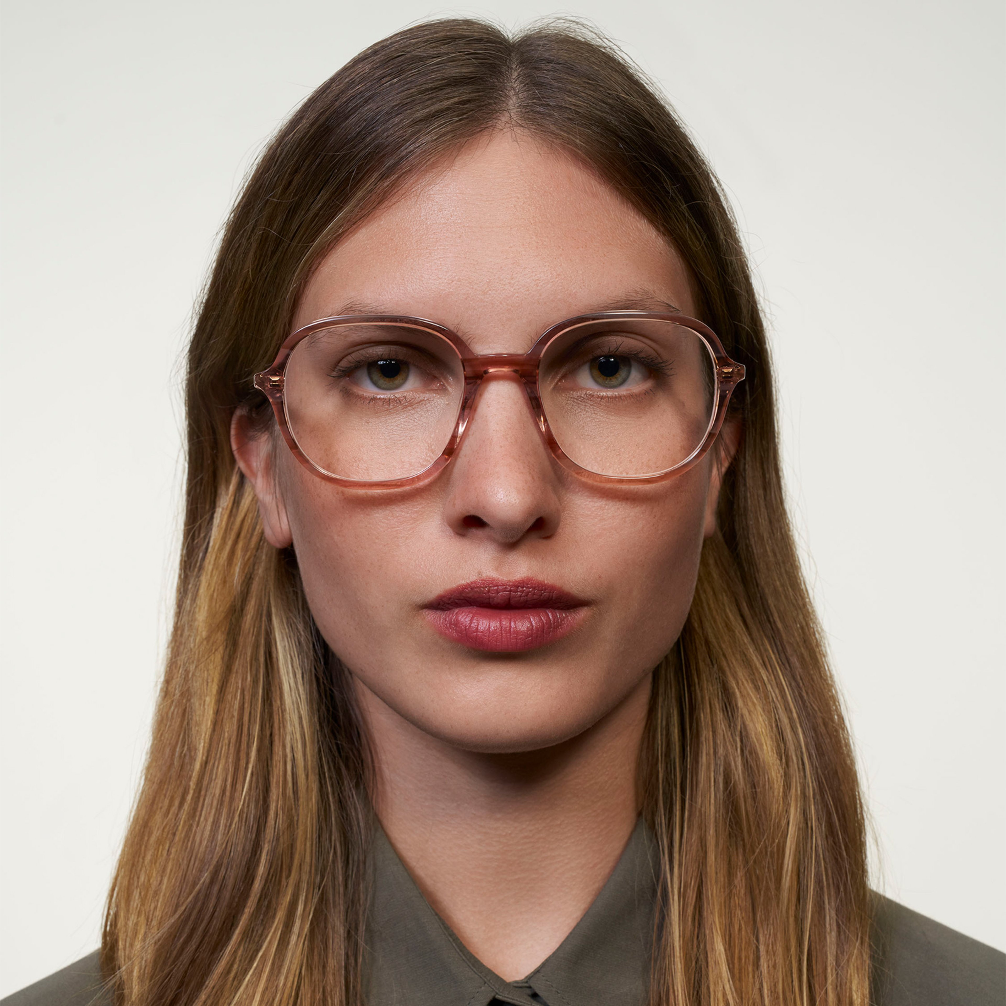 Ace & Tate Glasses | Square Metal in Beige, Orange
