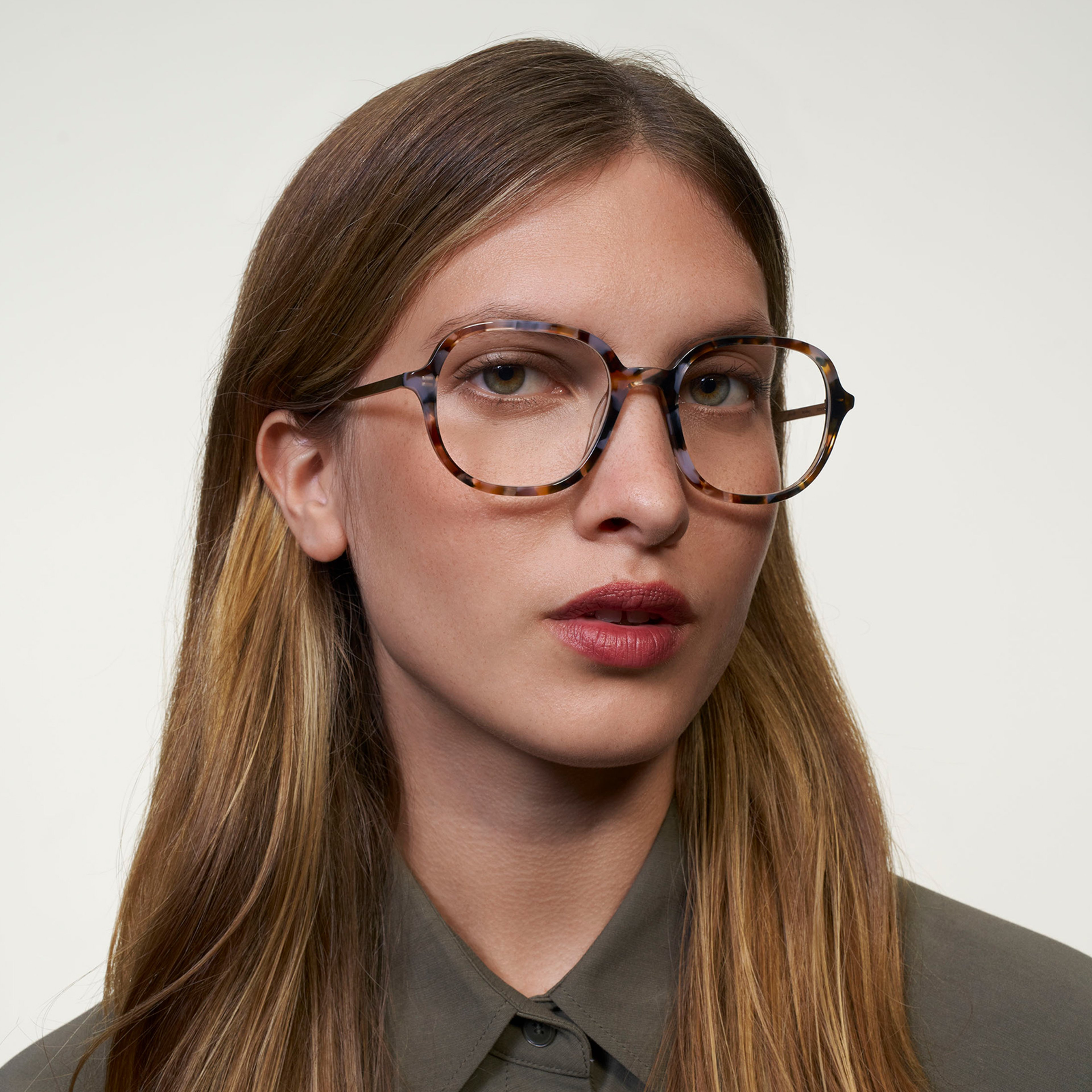 Ace & Tate Glasses | Square Metal in Brown, Orange, Purple