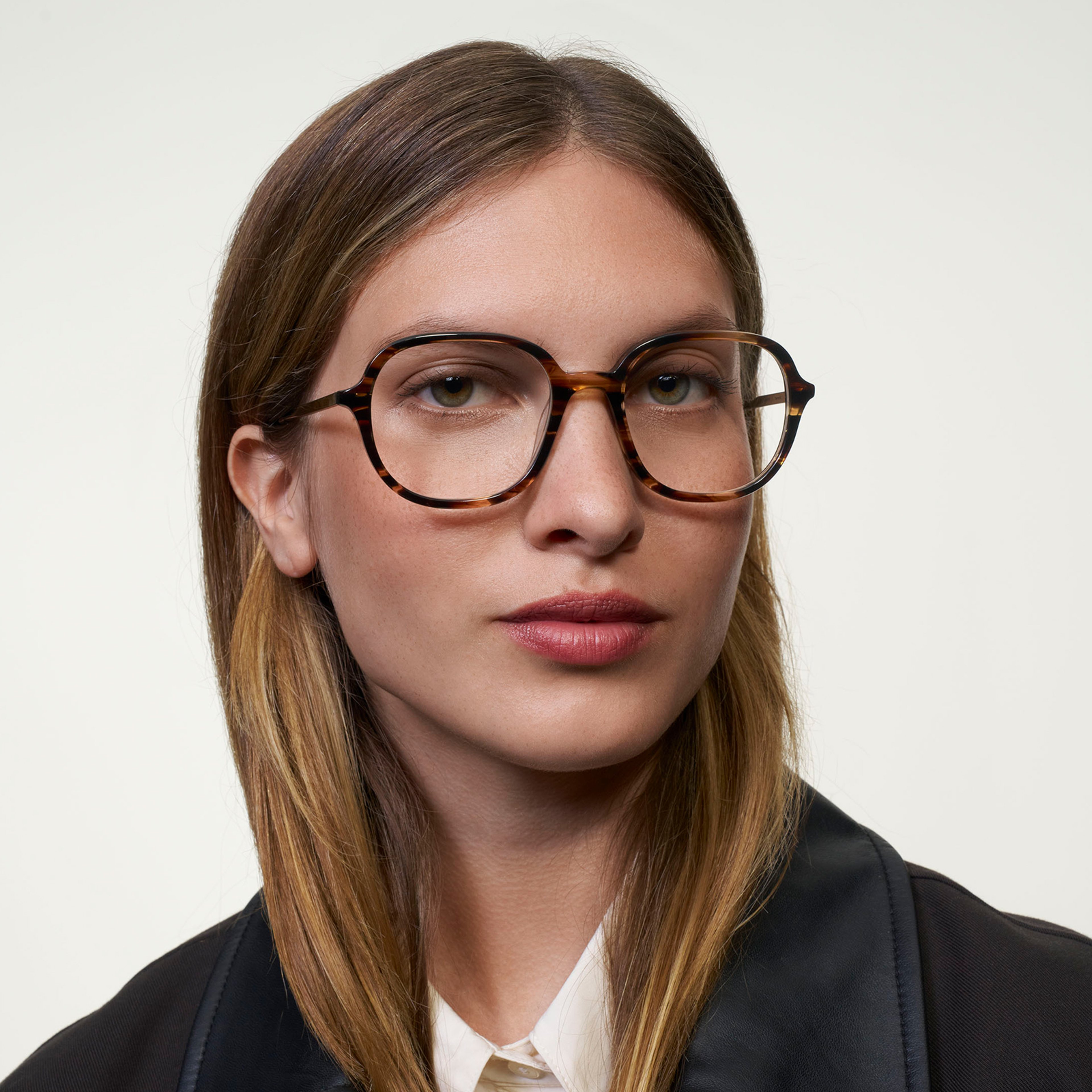 Ace & Tate Glasses | Square Metal in Brown, Orange