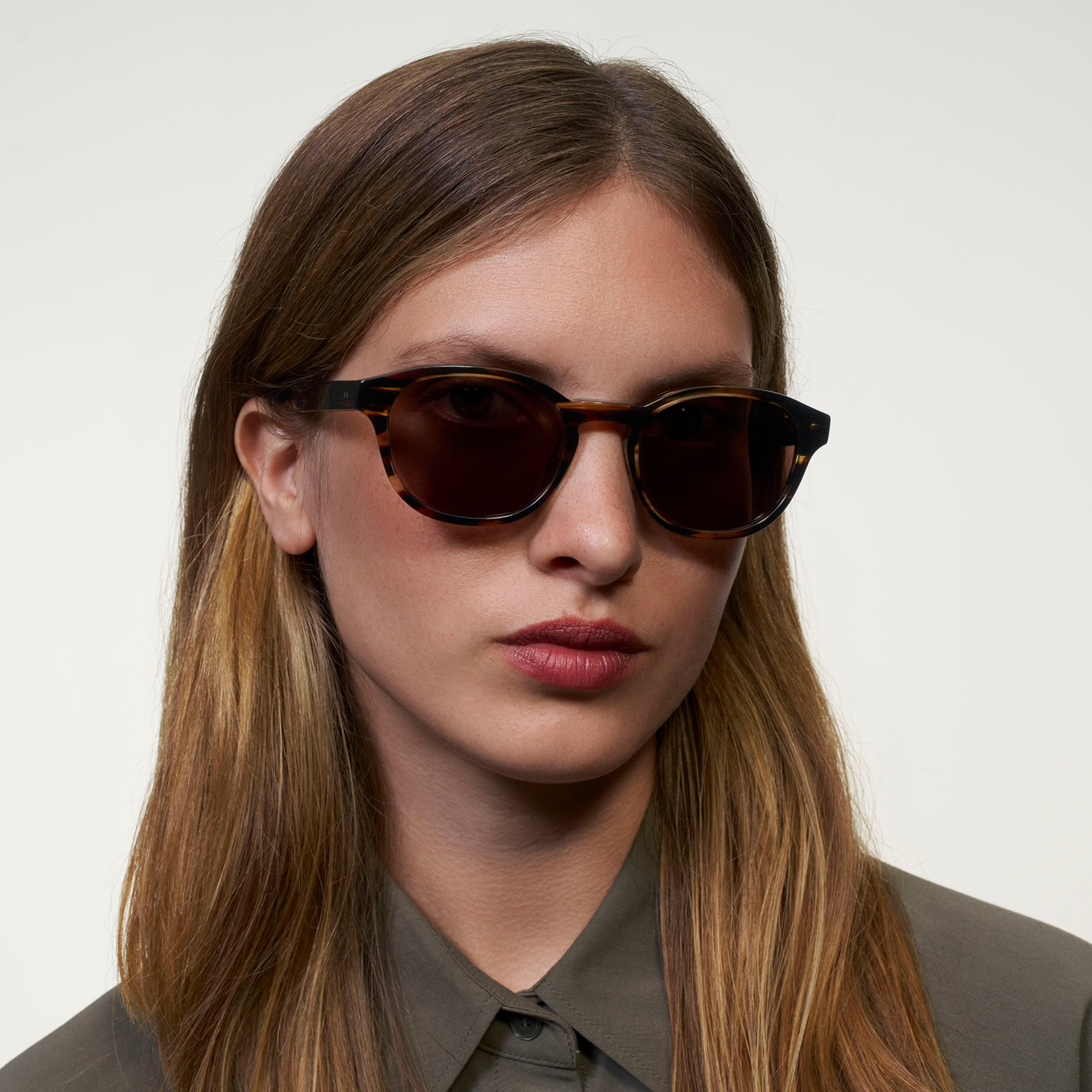 Ace & Tate Solaires | Ronde Acétate in Marron, Orange