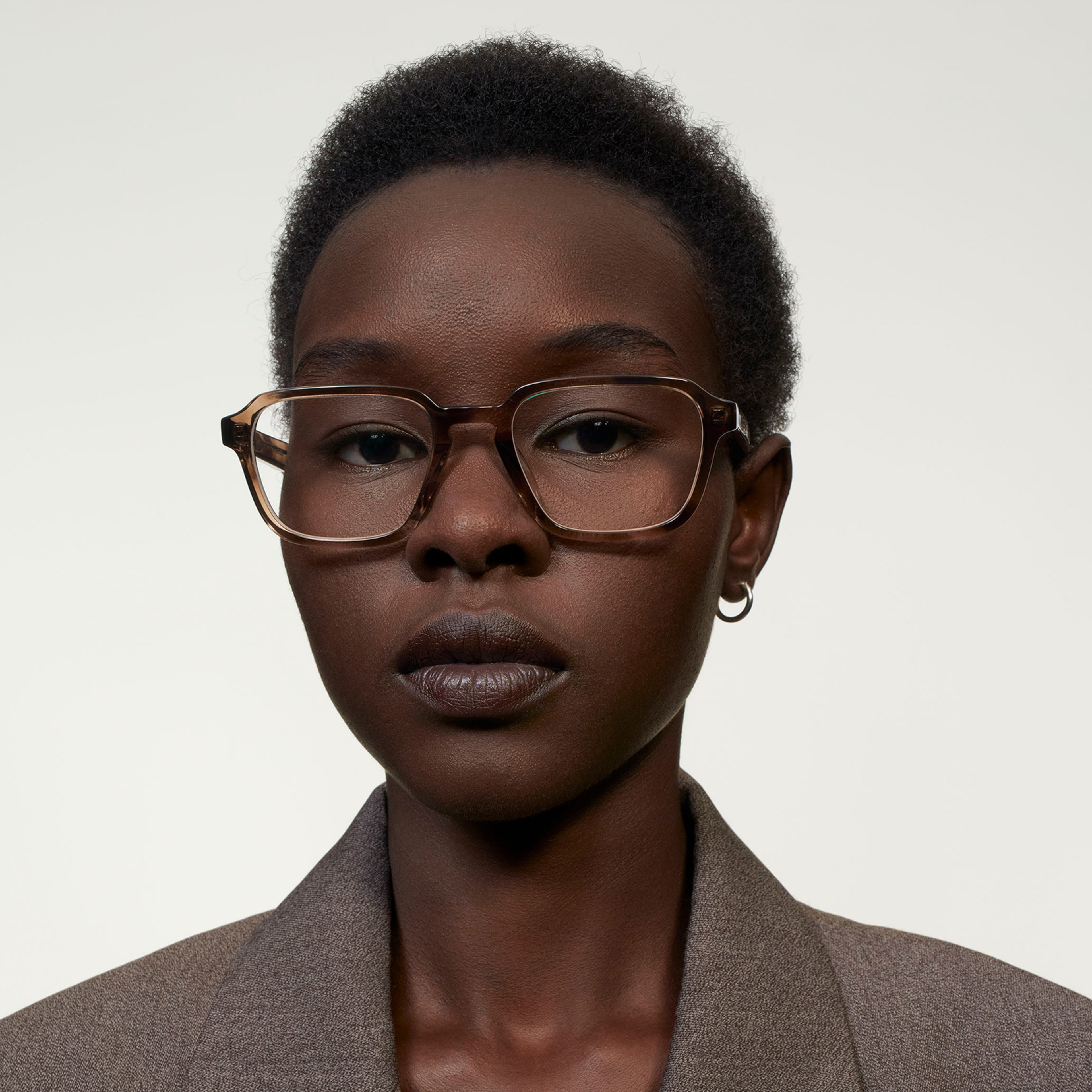 Ace & Tate Brillen | Hexagonal Acetat in Beige, Braun