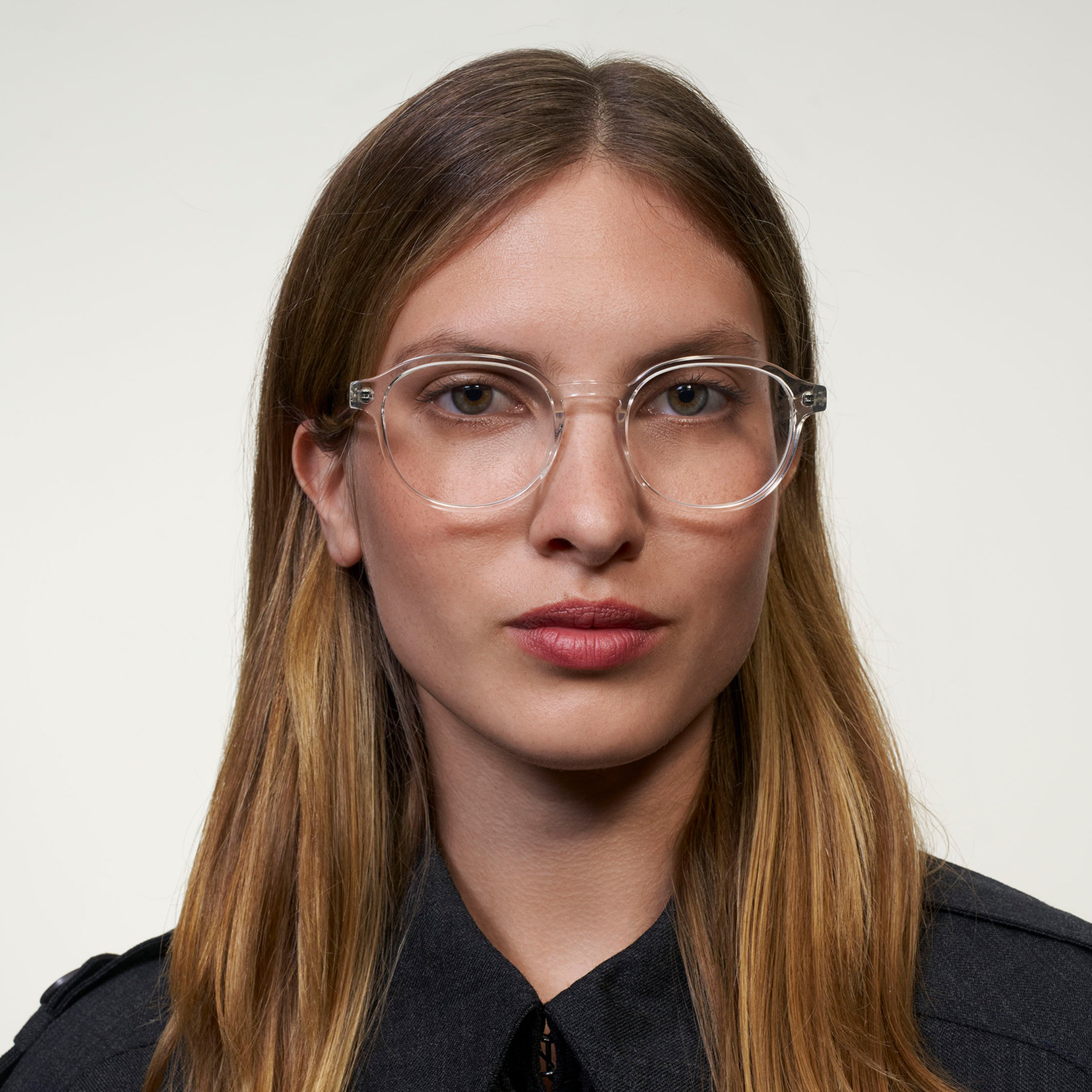 Ace & Tate Glasses | Round Acetate in Clear
