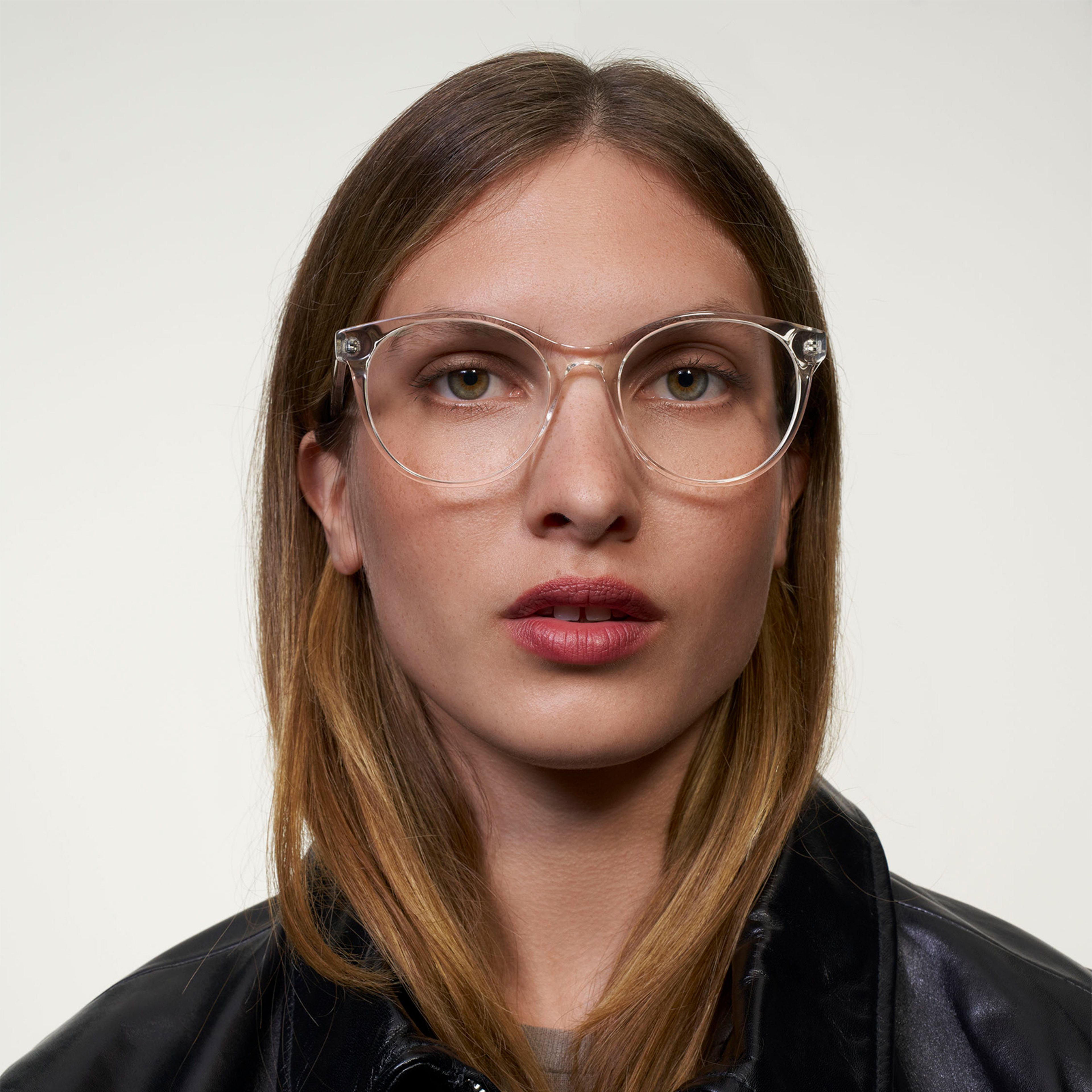 Ace & Tate Glasses | Round Acetate in Clear