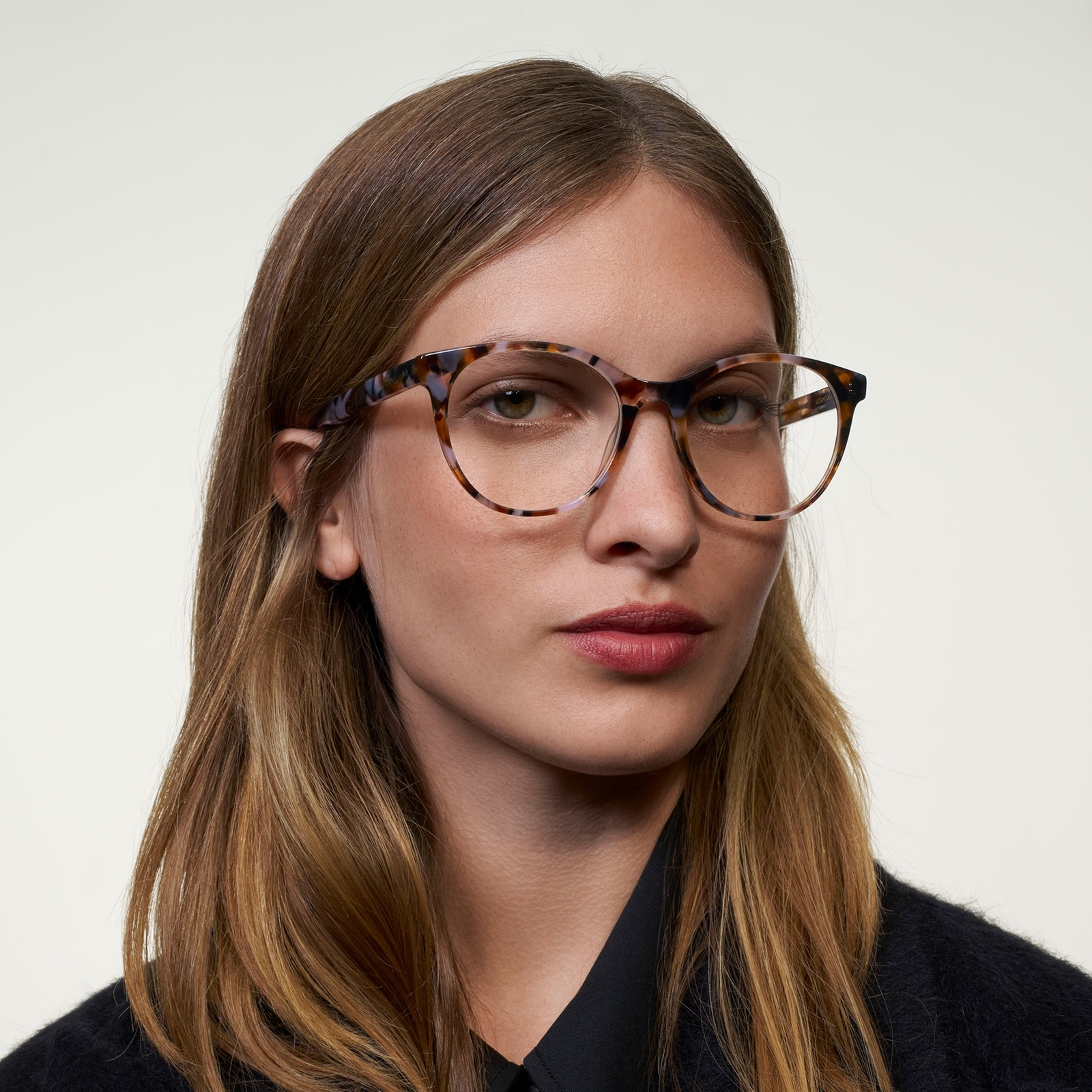 Ace & Tate Glasses | Round Acetate in Brown, Orange, Purple