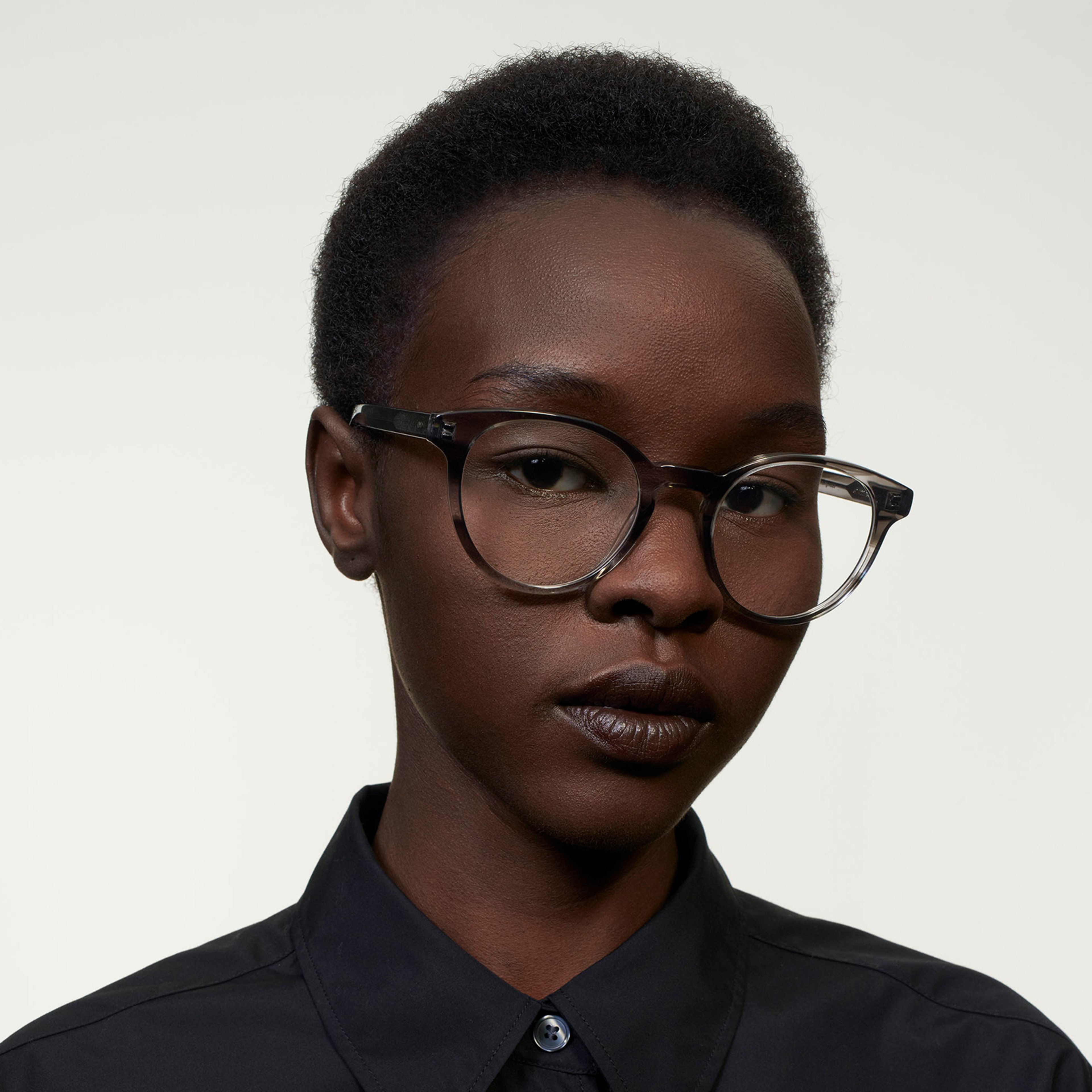 Ace & Tate Glasses | Round Acetate in Clear, Grey