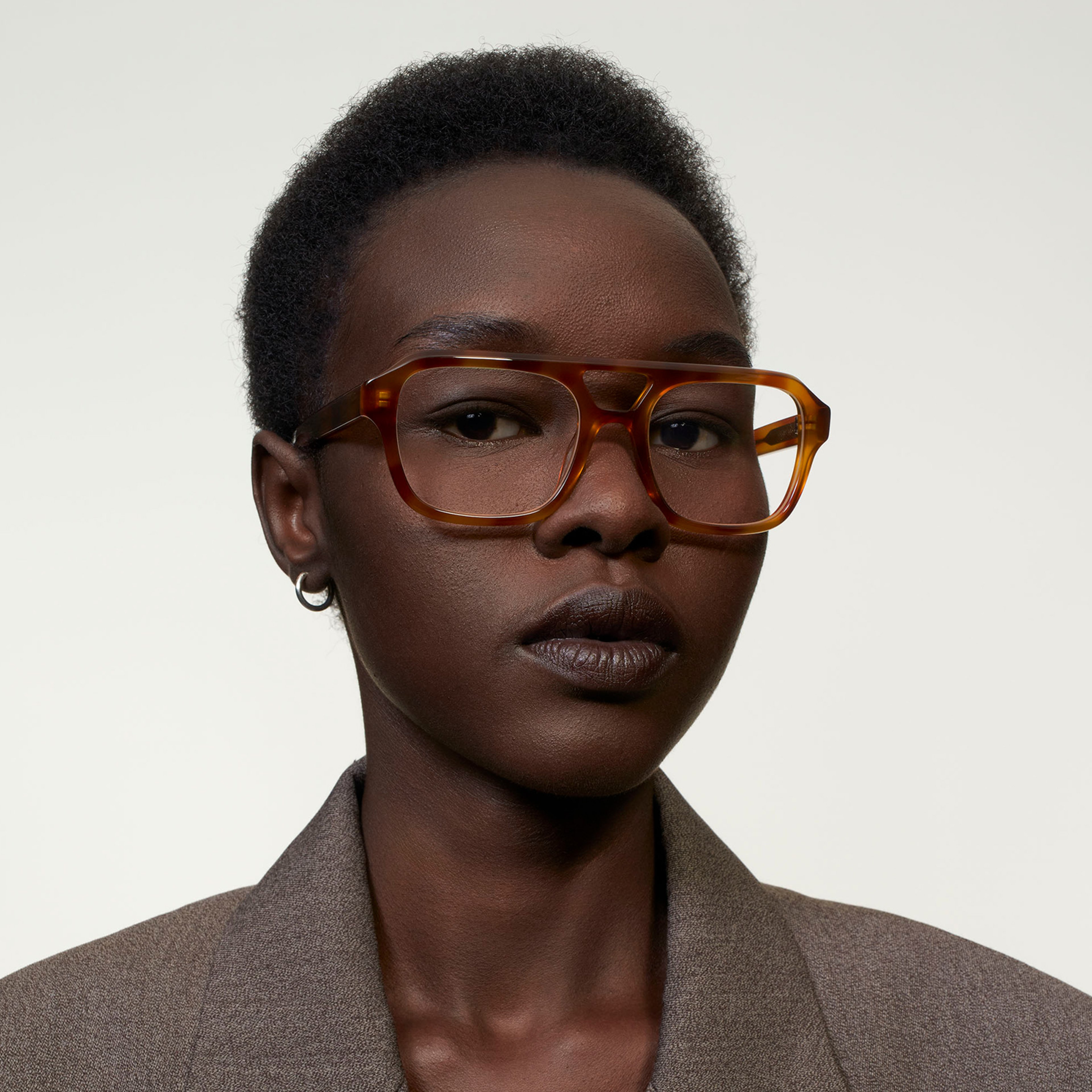 Ace & Tate Glasses | Square Acetate in Brown