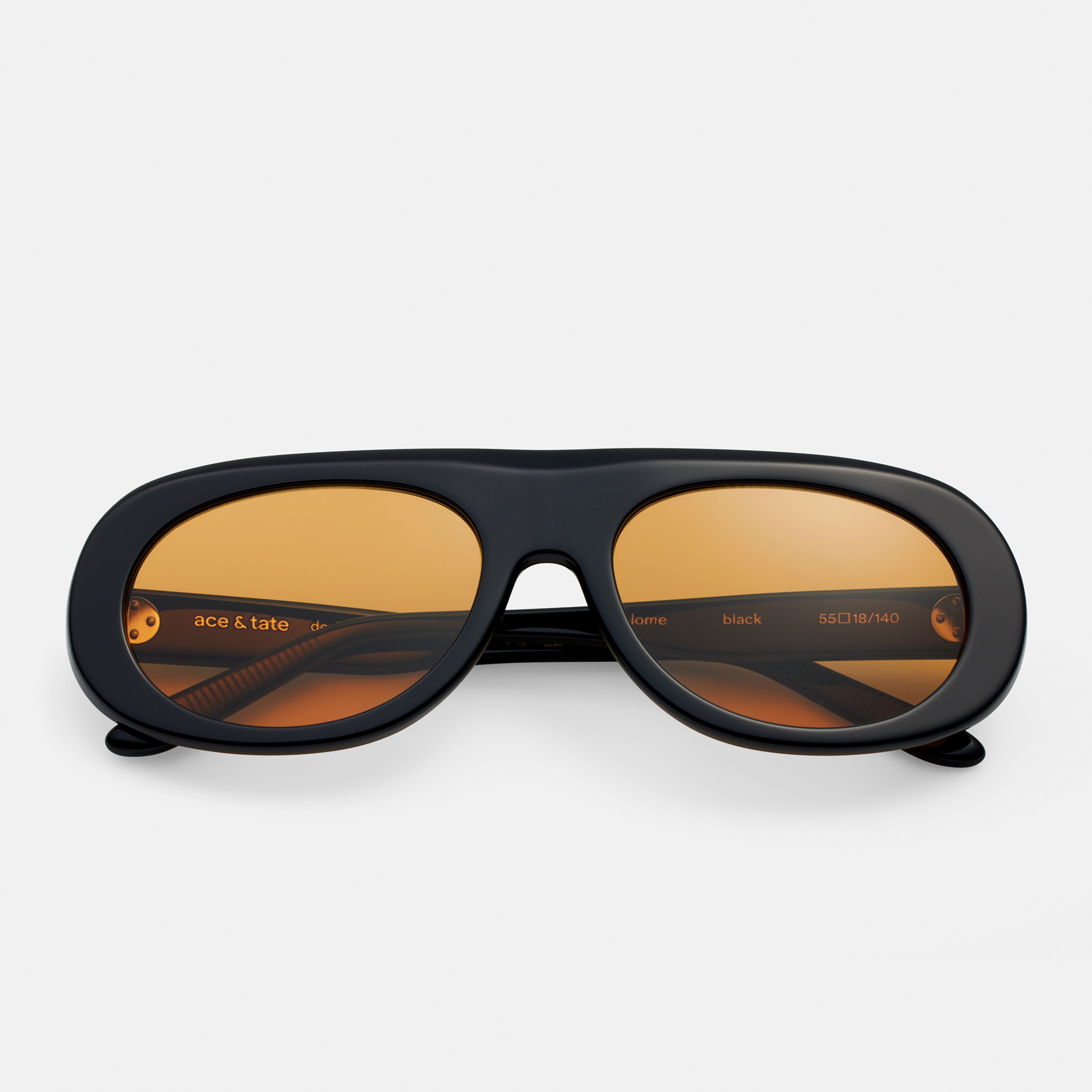 Ace & Tate Sunglasses | Round Acetate in Black