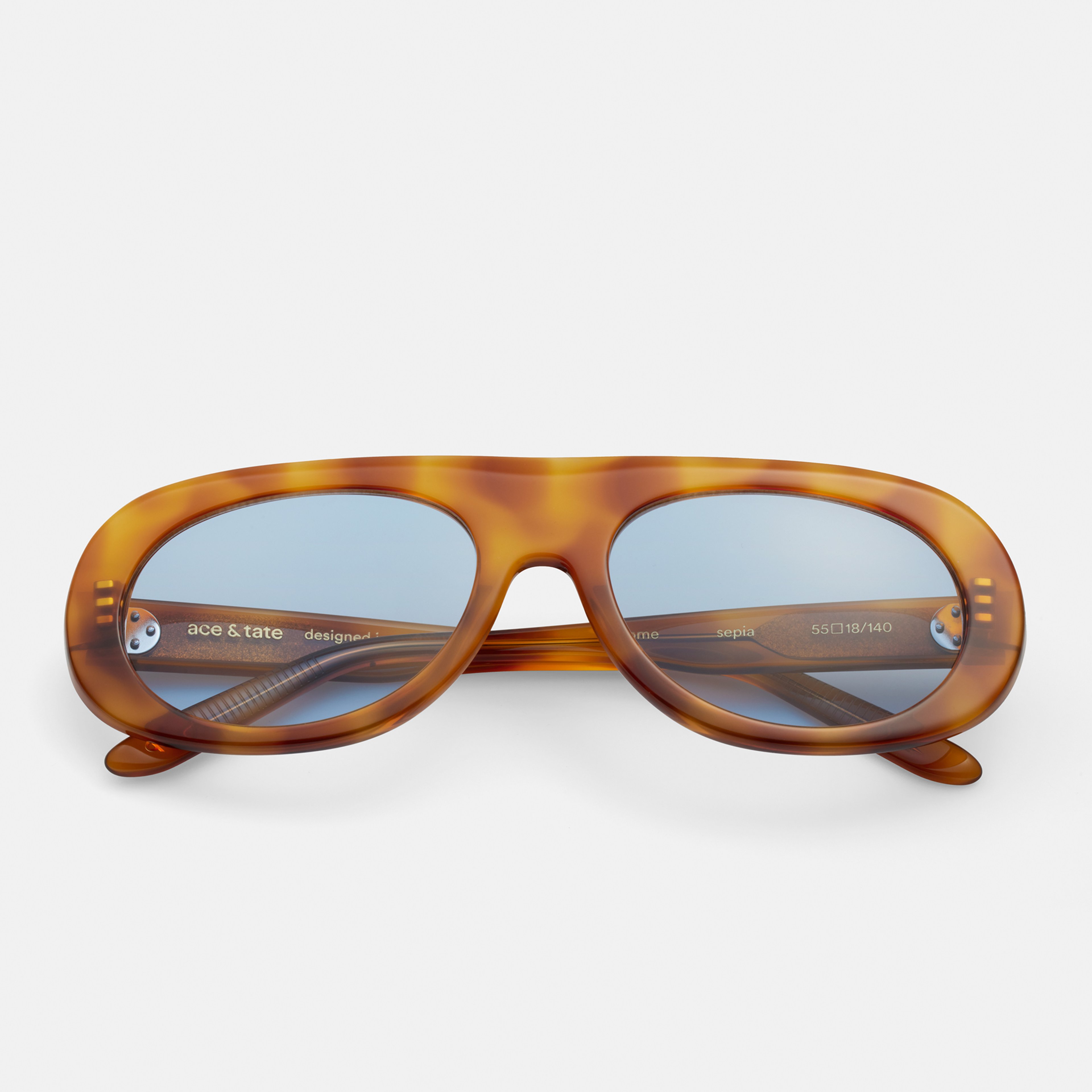 Ace & Tate Sunglasses | Round Acetate in Brown