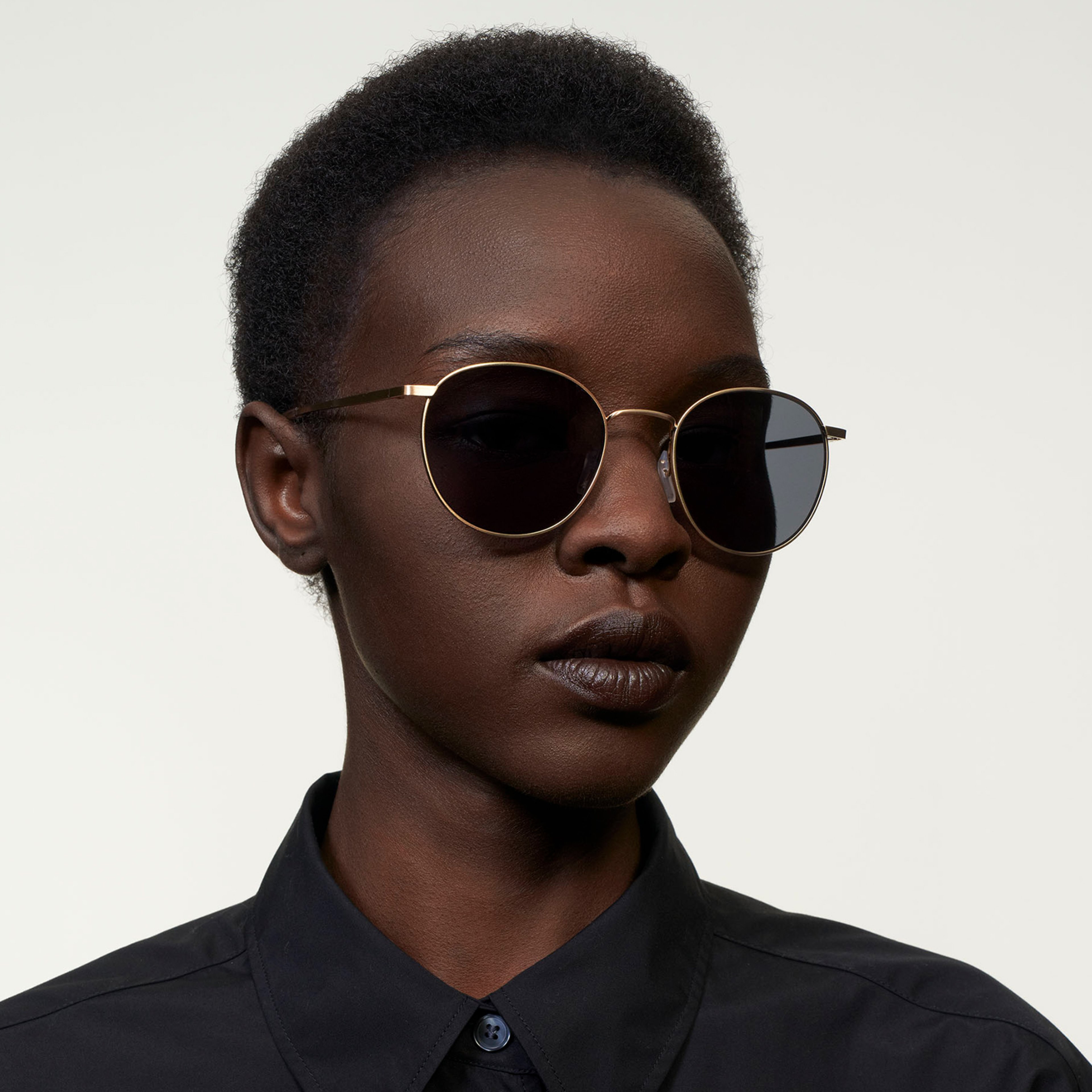 Ace & Tate Sunglasses | Round Metal in Gold
